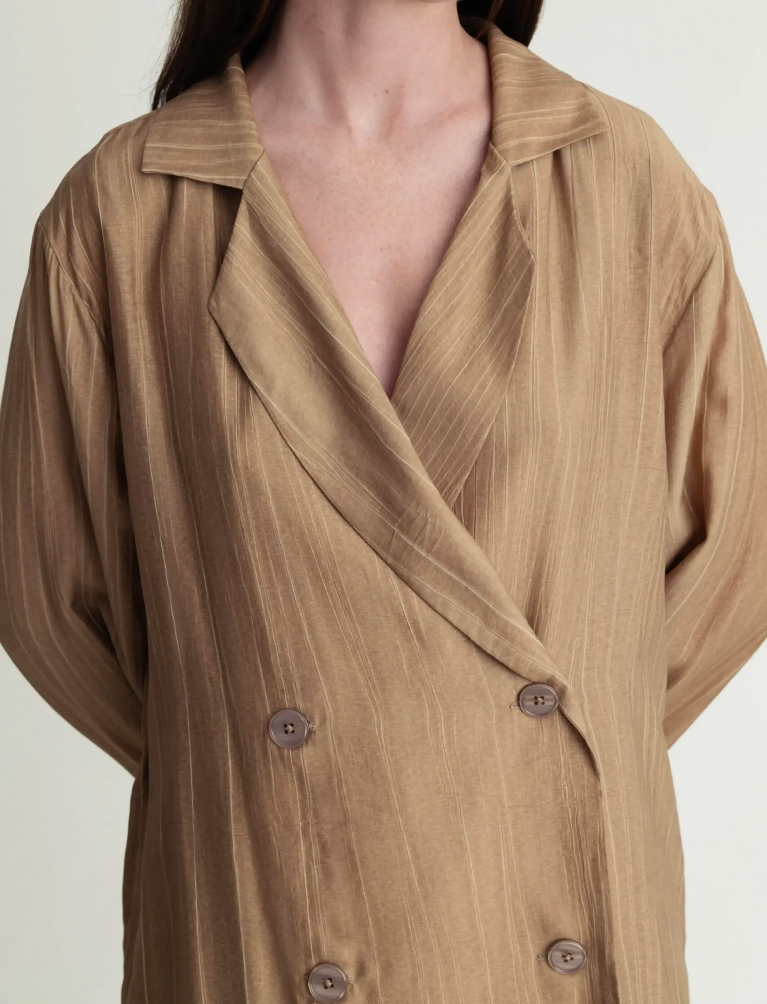 A Part Of The Art - FREE BLAZER SHEER CRINKEL - zweireihige blazer - hazelnut - 2