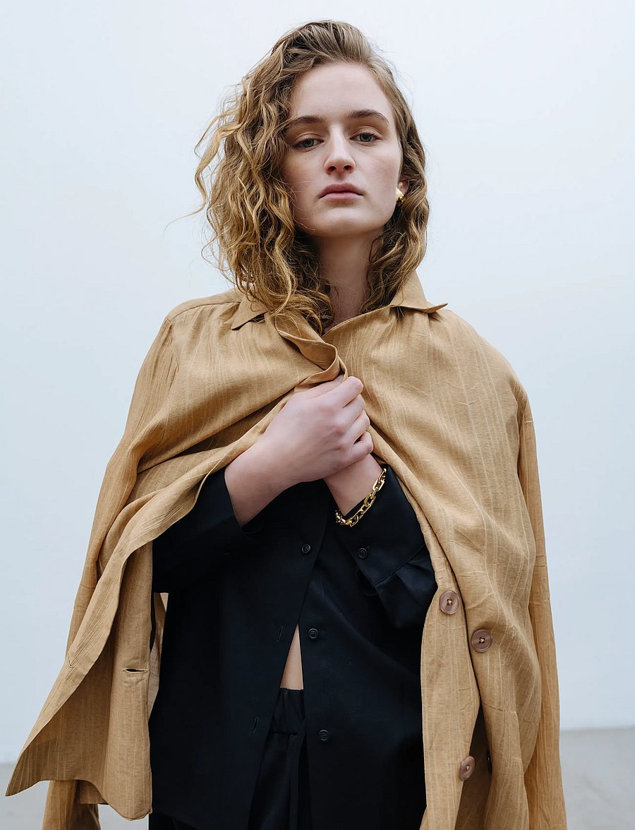 A Part Of The Art - FREE BLAZER SHEER CRINKEL - zweireihige blazer - hazelnut - 4