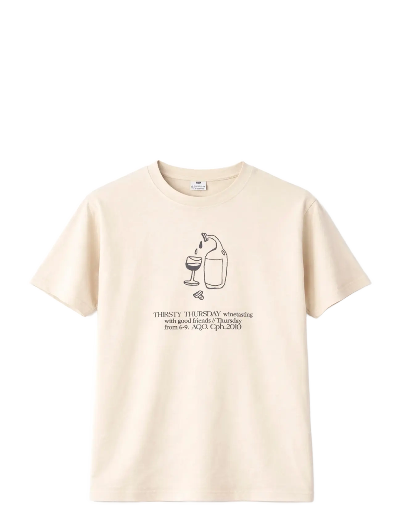 A QUESTION OF Tee Print Emb Cream - XL - Herren