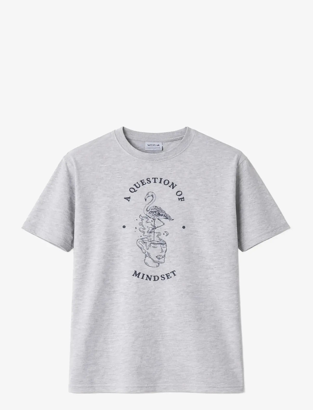 A QUESTION OF - Tee Print Emb - kortermede t-skjorter - grey melange - 1