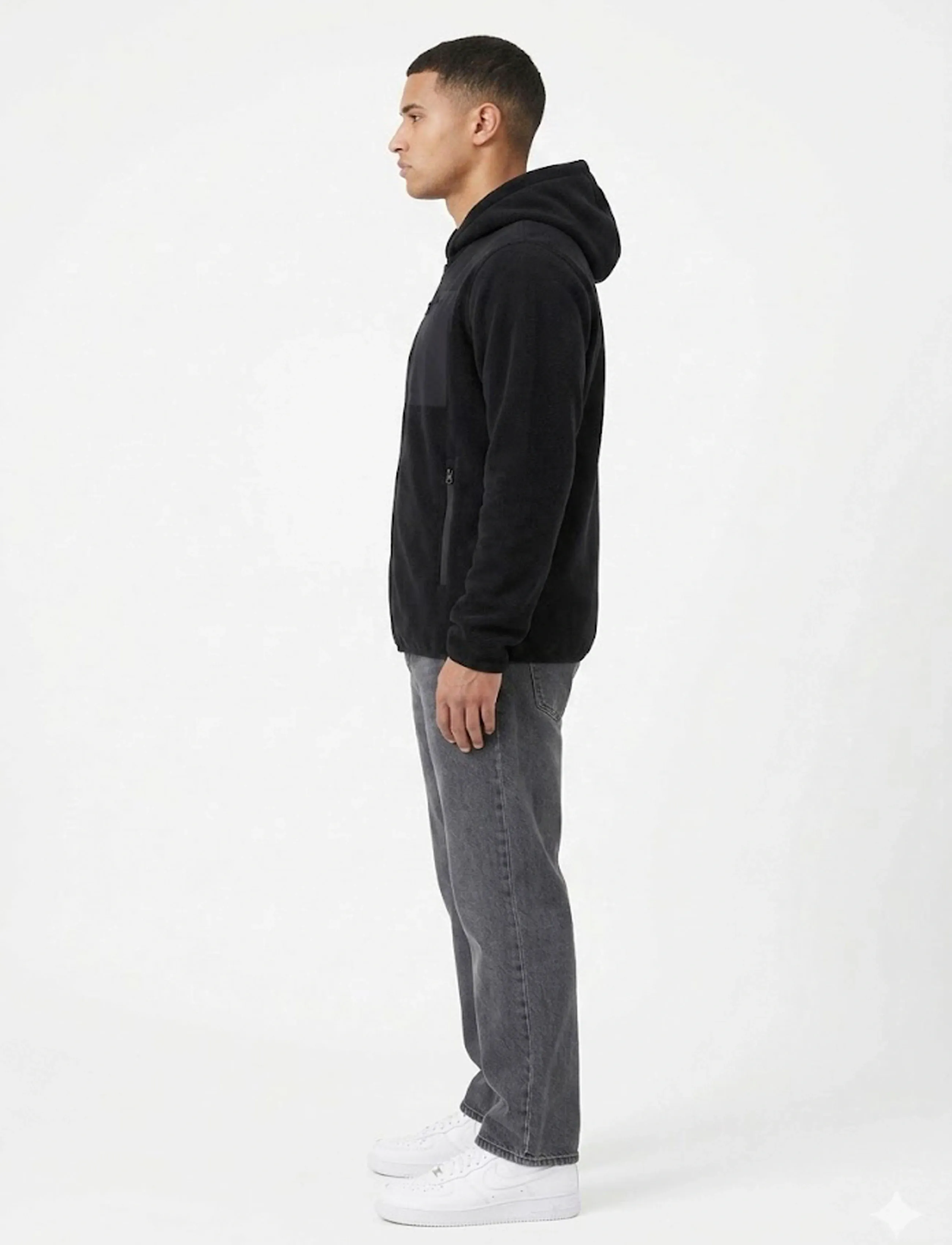 A QUESTION OF - David Micro Fleece Hoodie - sweatshirts - black - 3