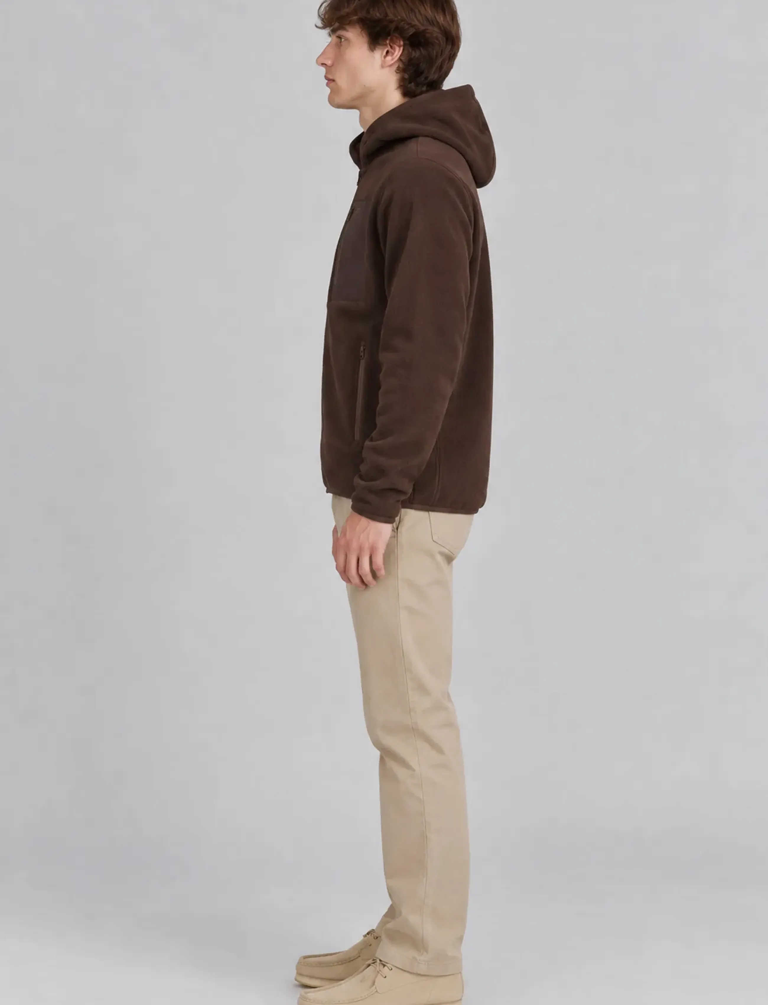 A QUESTION OF - David Micro Fleece Hoodie - sweatshirts - mocca - 3