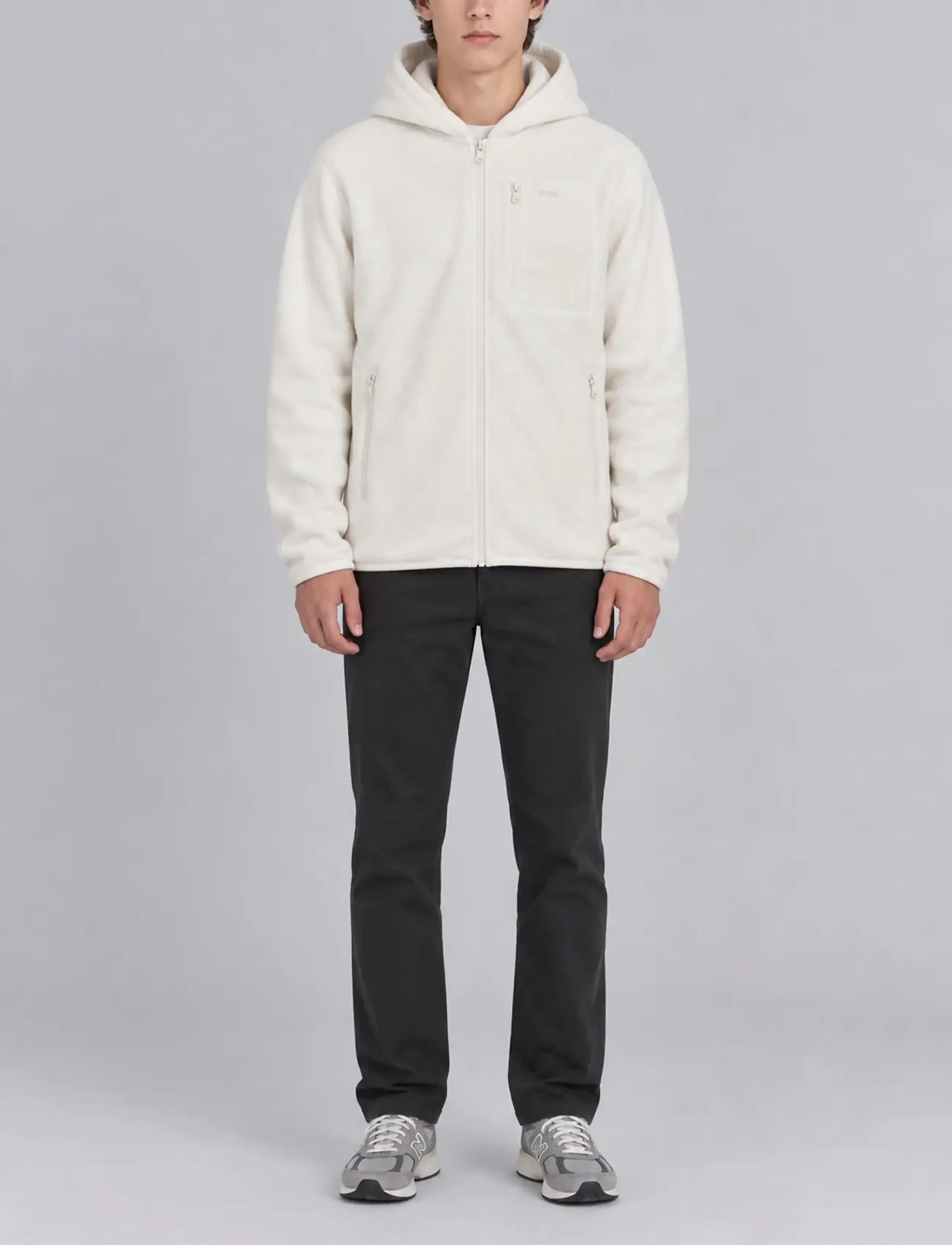 A QUESTION OF - David Micro Fleece Hoodie - sweatshirts - snow - 0
