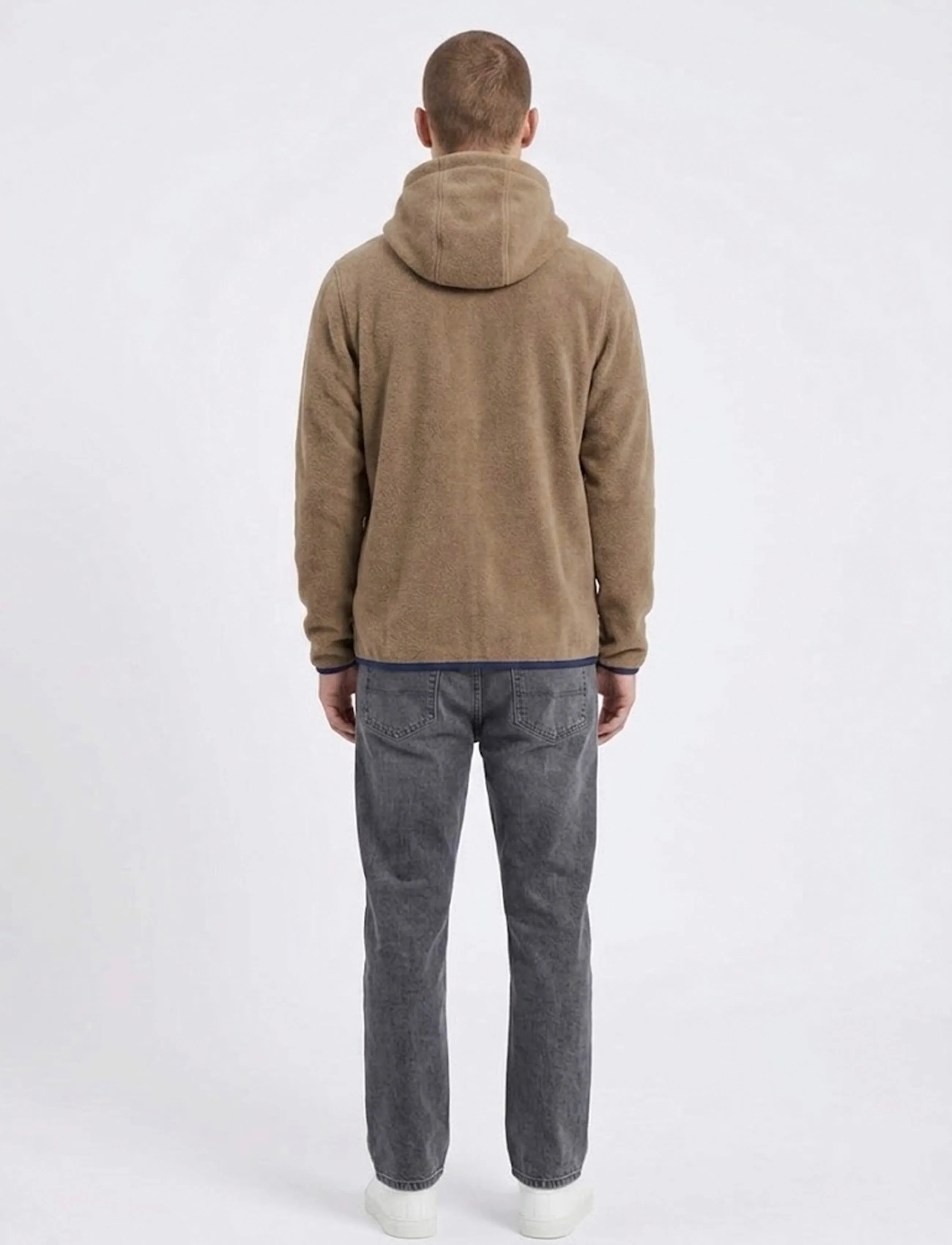 A QUESTION OF - David Micro Fleece Hoodie - sweatshirts - teak brown - 4