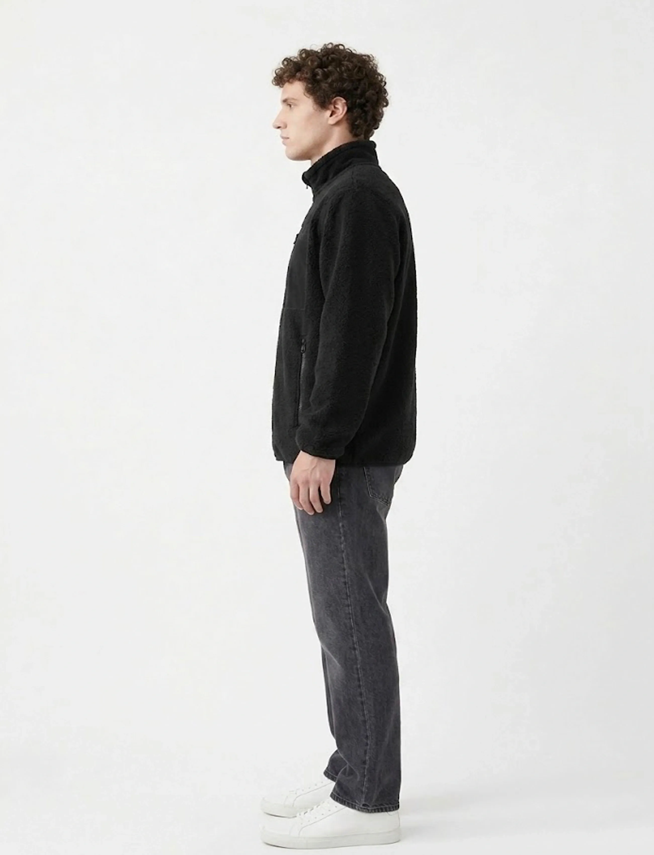 A QUESTION OF - David Micro Fleece Zipper - sweatshirts - black - 3