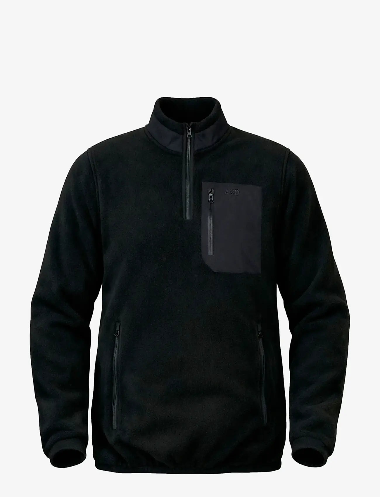 A QUESTION OF - David Micro Fleece Halfway Zip - sweatshirts - black - 1