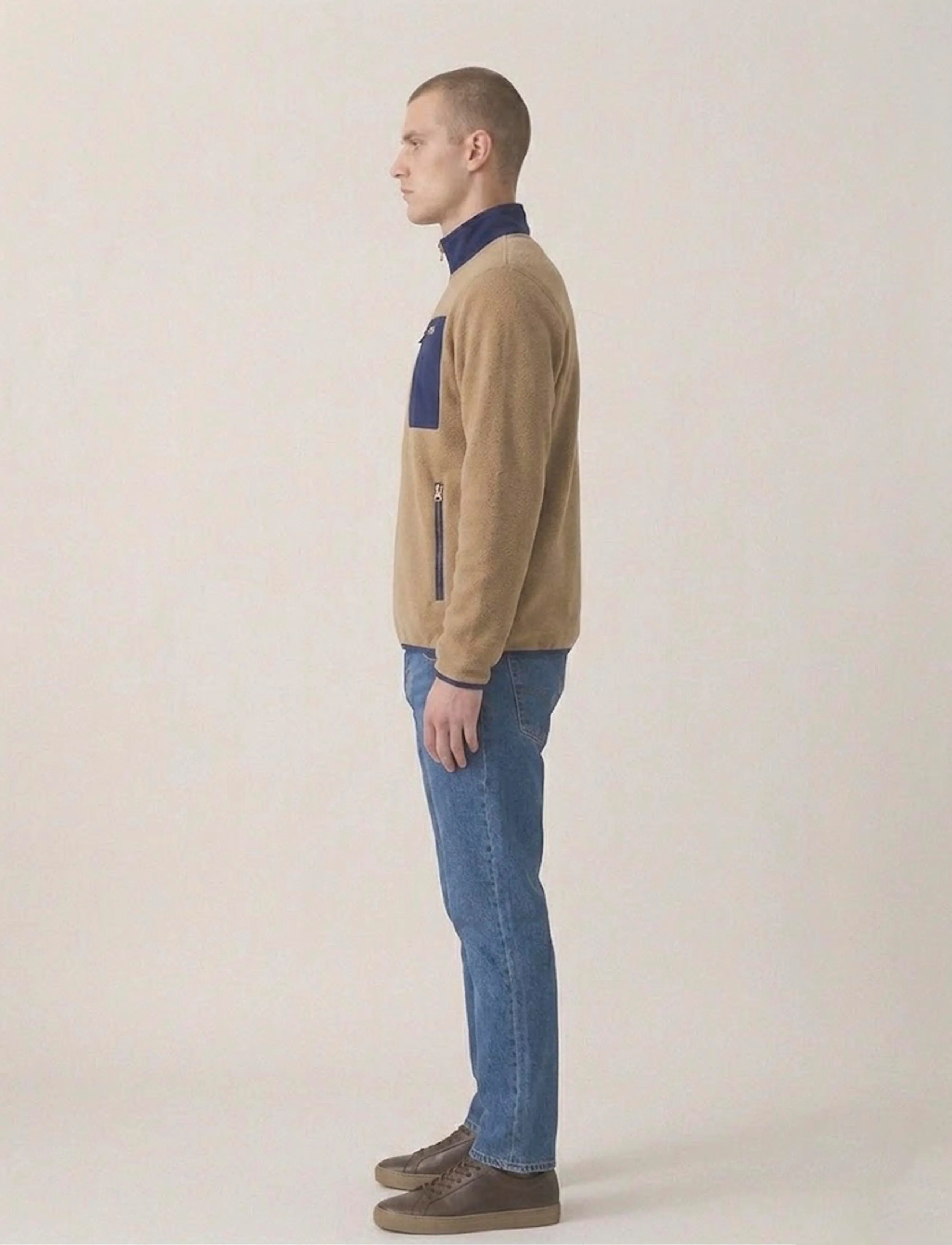 A QUESTION OF - David Micro Fleece Halfway Zip - sweatshirts - teak brown - 3