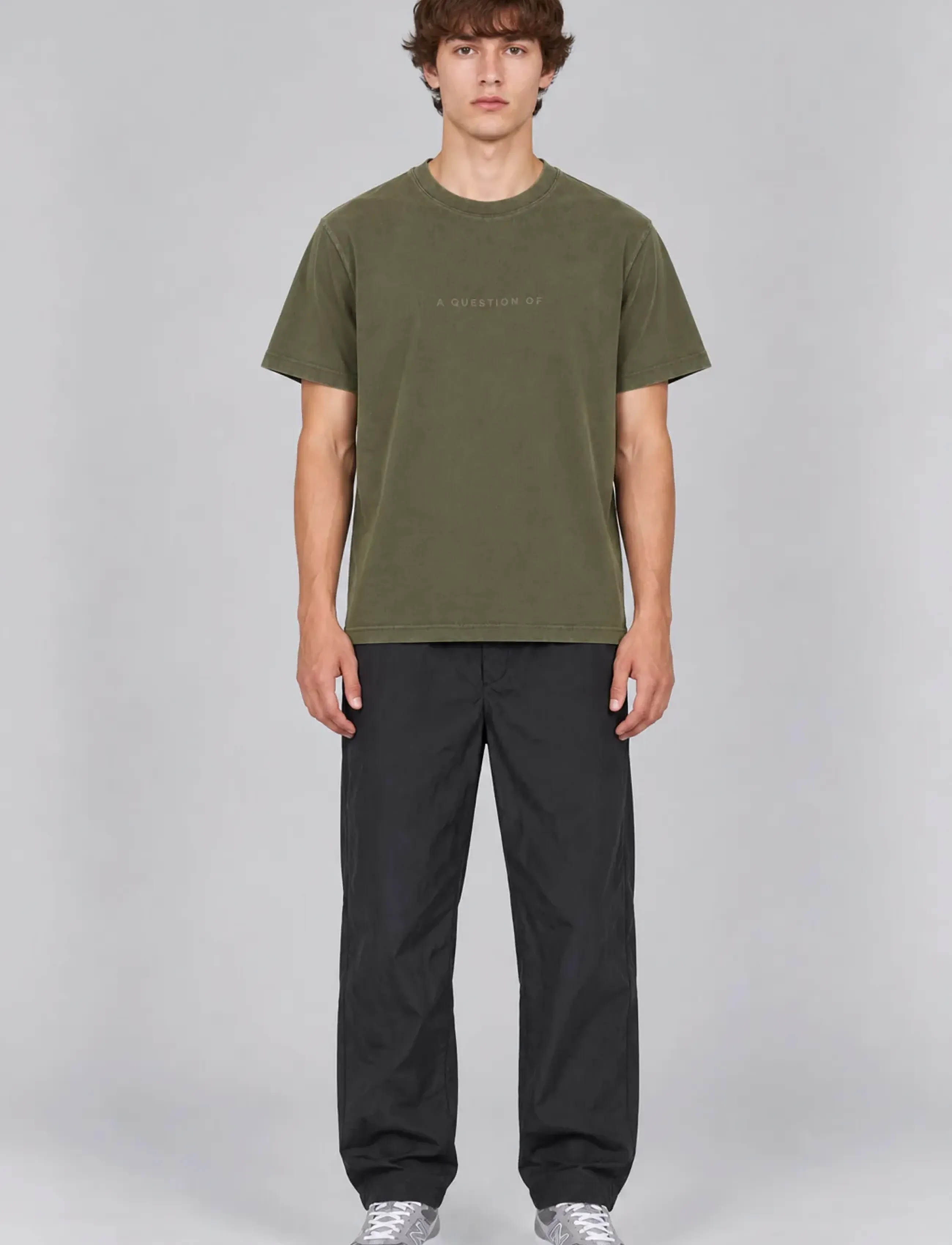 A QUESTION OF - Anders Tee Garment Dyed - efterårstøj - dusty green - 0