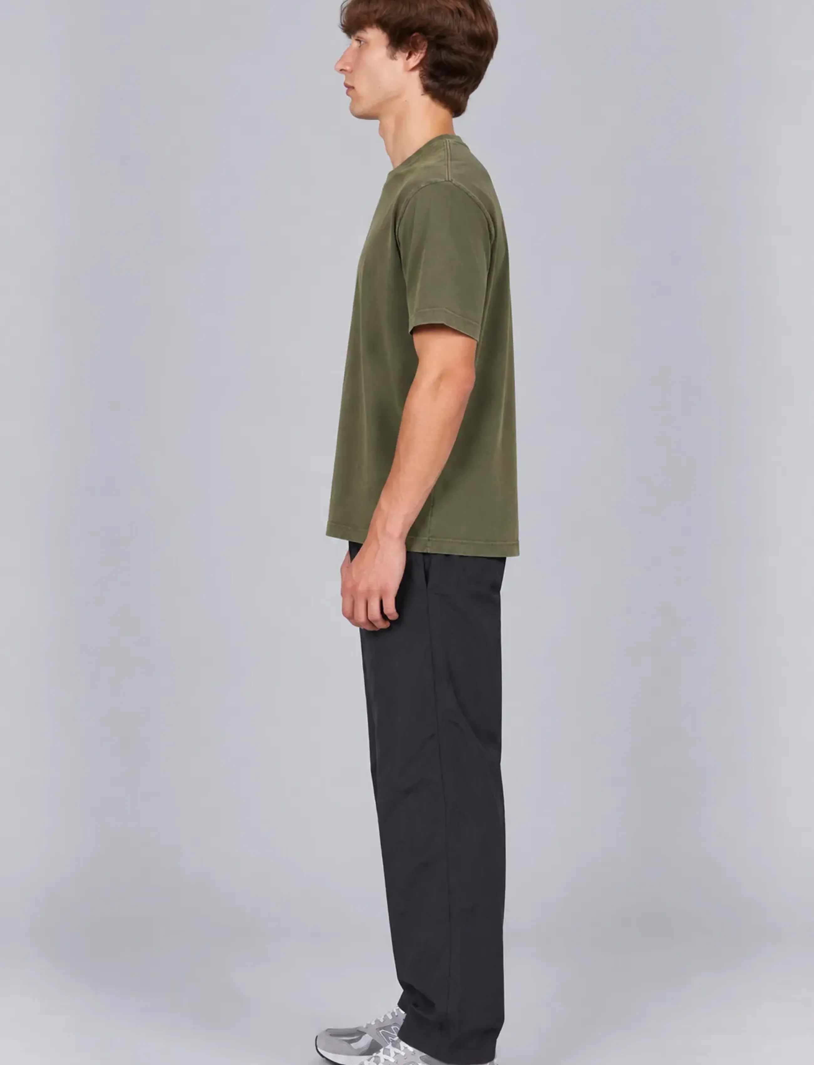 A QUESTION OF - Anders Tee Garment Dyed - efterårstøj - dusty green - 3