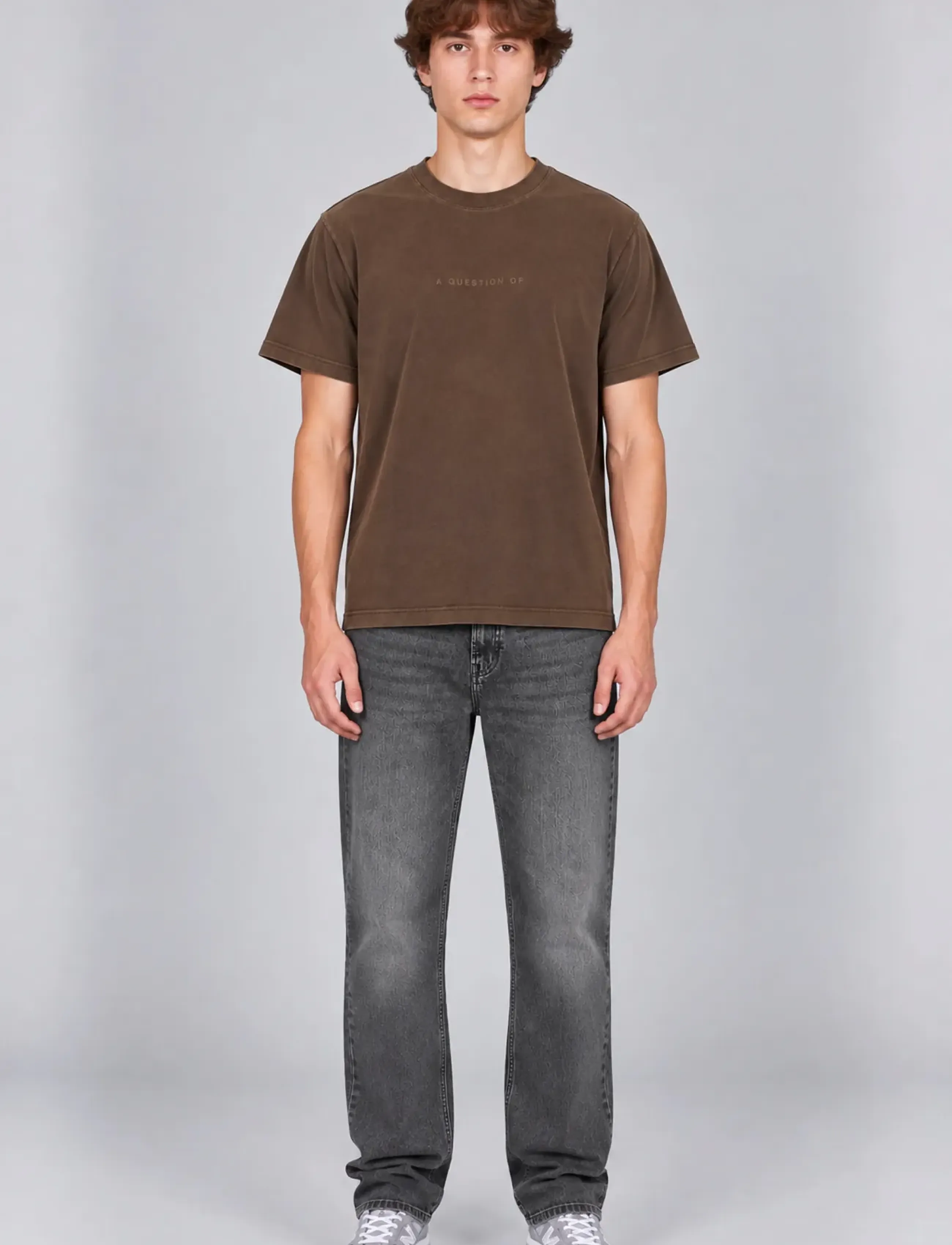 A QUESTION OF - Anders Tee Garment Dyed - sügisesed riided - teak brown - 0