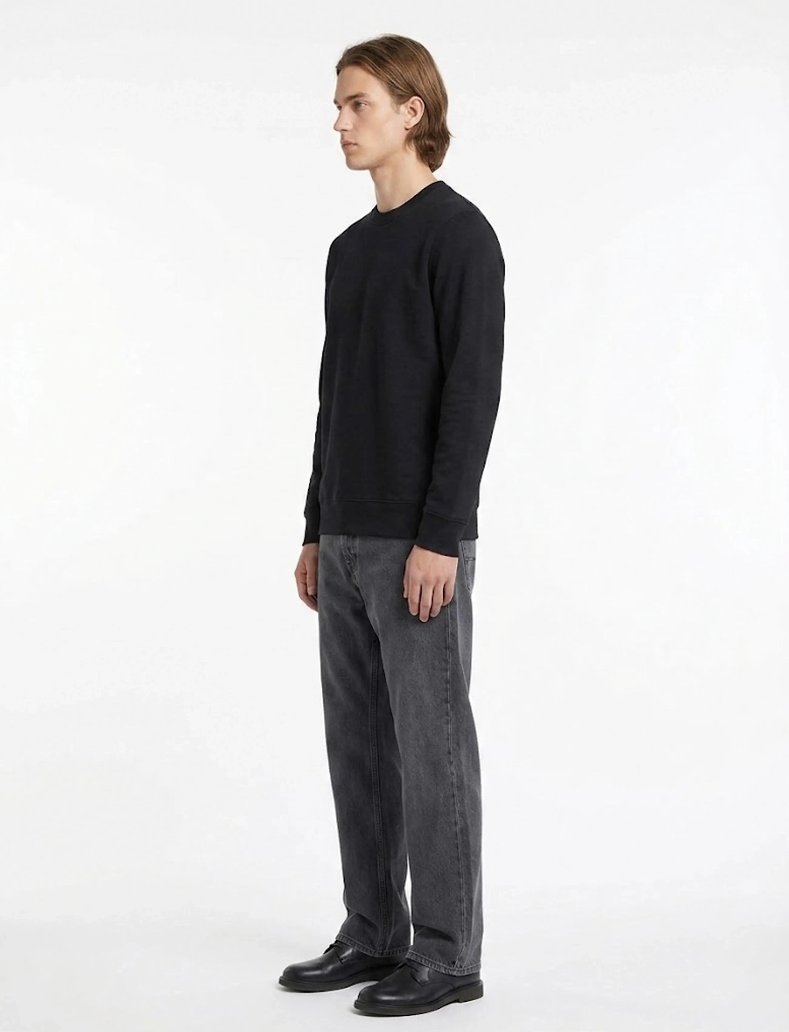 A QUESTION OF - Johannes Crewneck Garment Dyed - laveste priser - black - 3