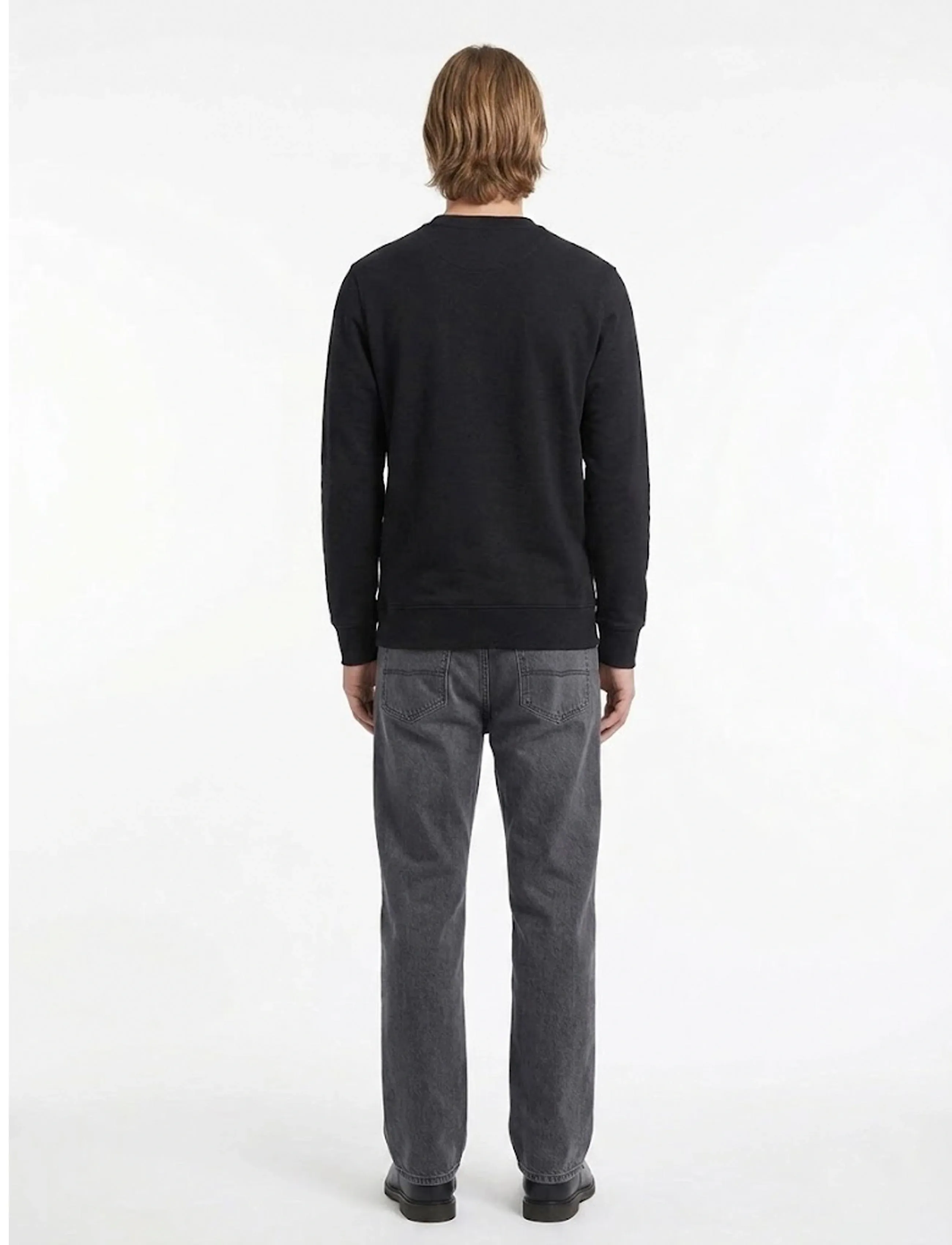 A QUESTION OF - Johannes Crewneck Garment Dyed - laveste priser - black - 4