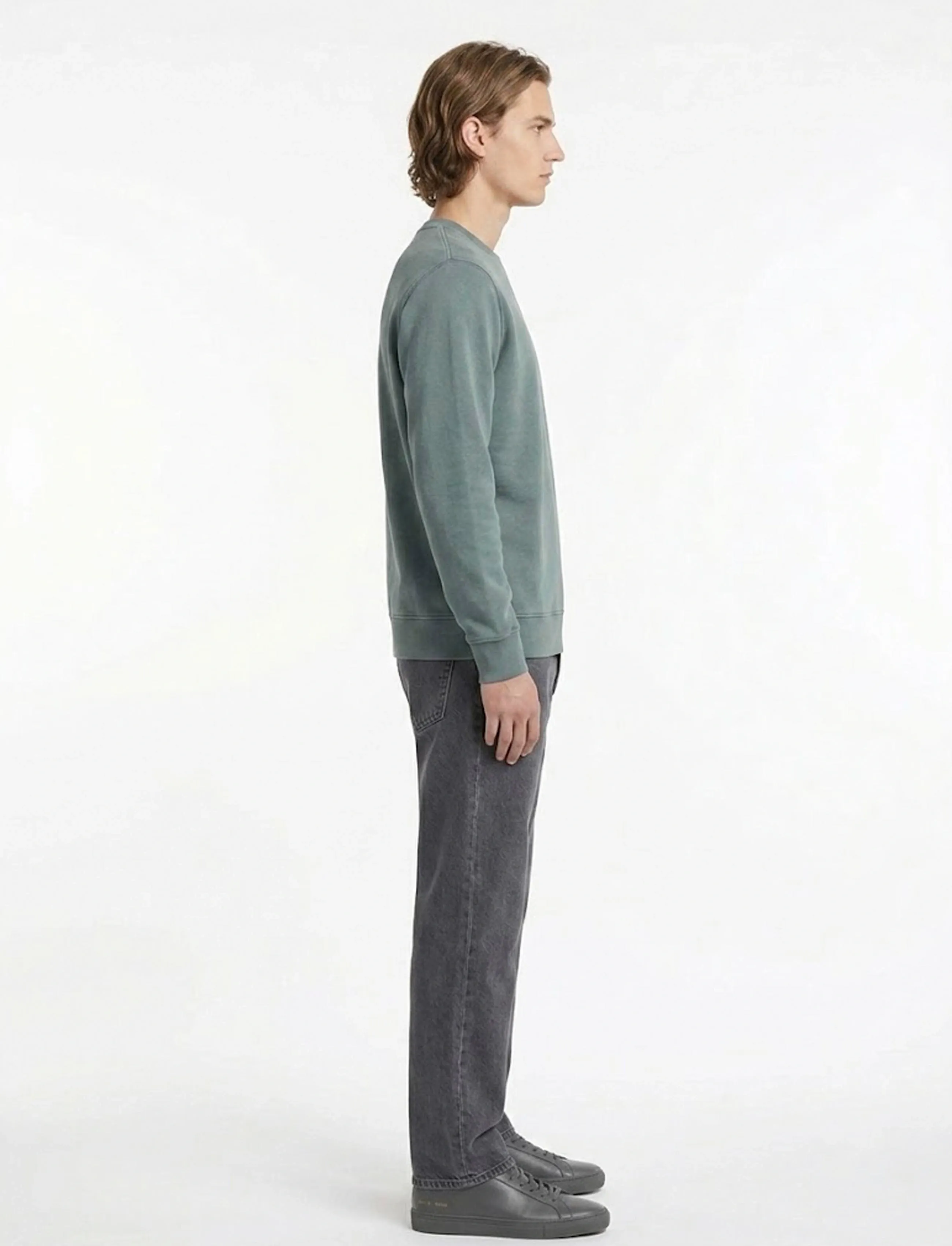 A QUESTION OF - Johannes Crewneck Garment Dyed - laveste priser - dusty blue - 3