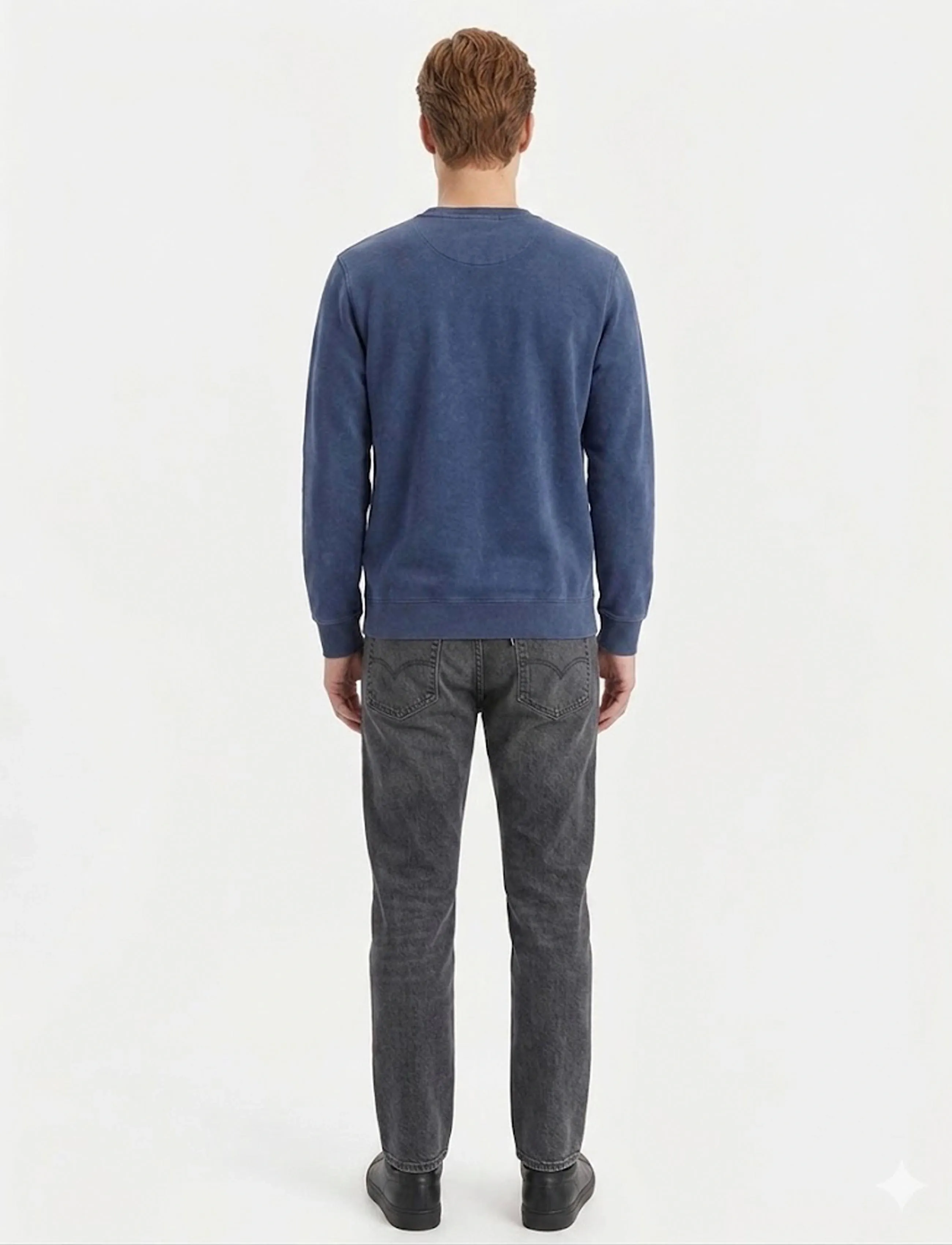 A QUESTION OF - Johannes Crewneck Garment Dyed - laveste priser - indigo - 4