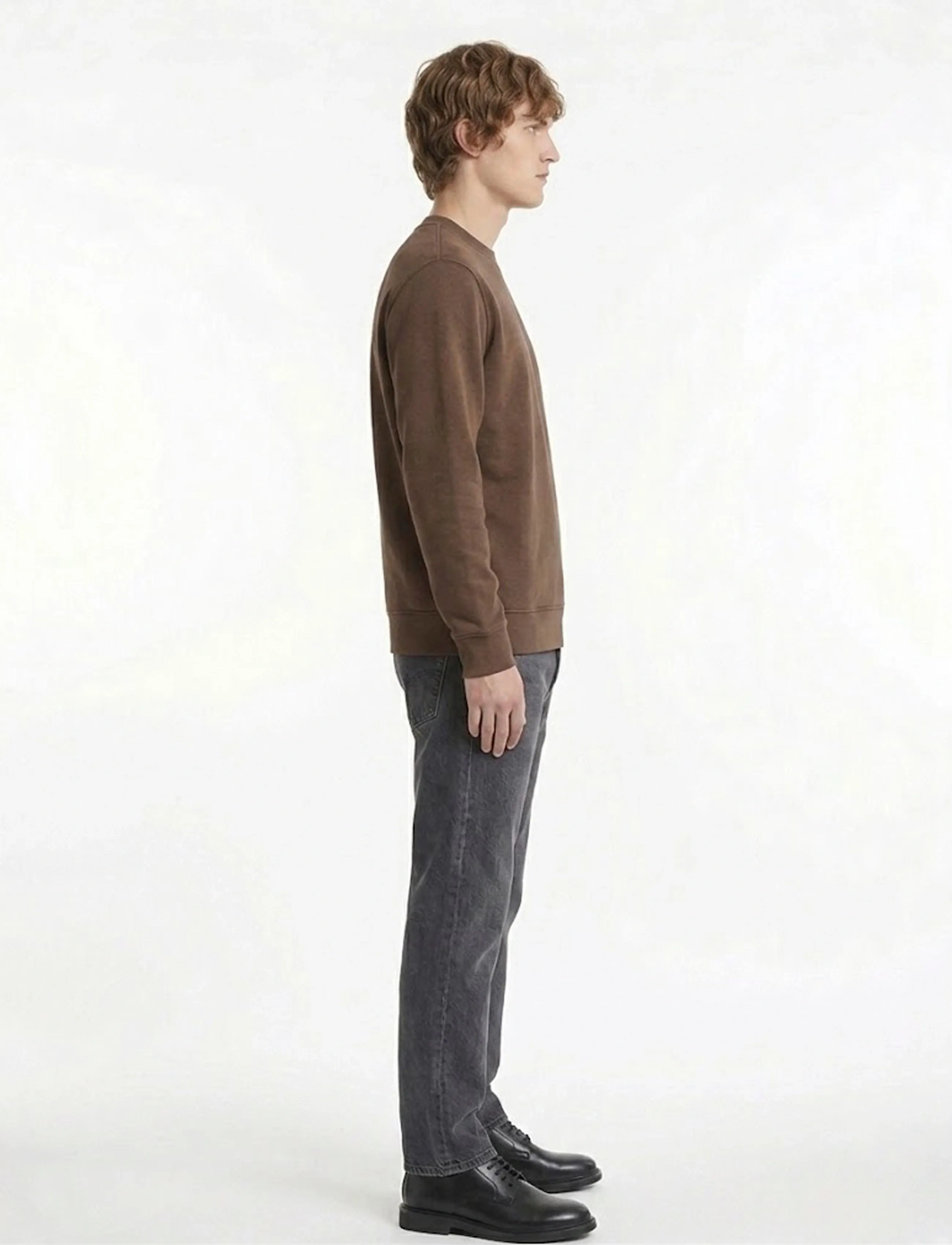 A QUESTION OF - Johannes Crewneck Garment Dyed - laveste priser - teak brown - 3