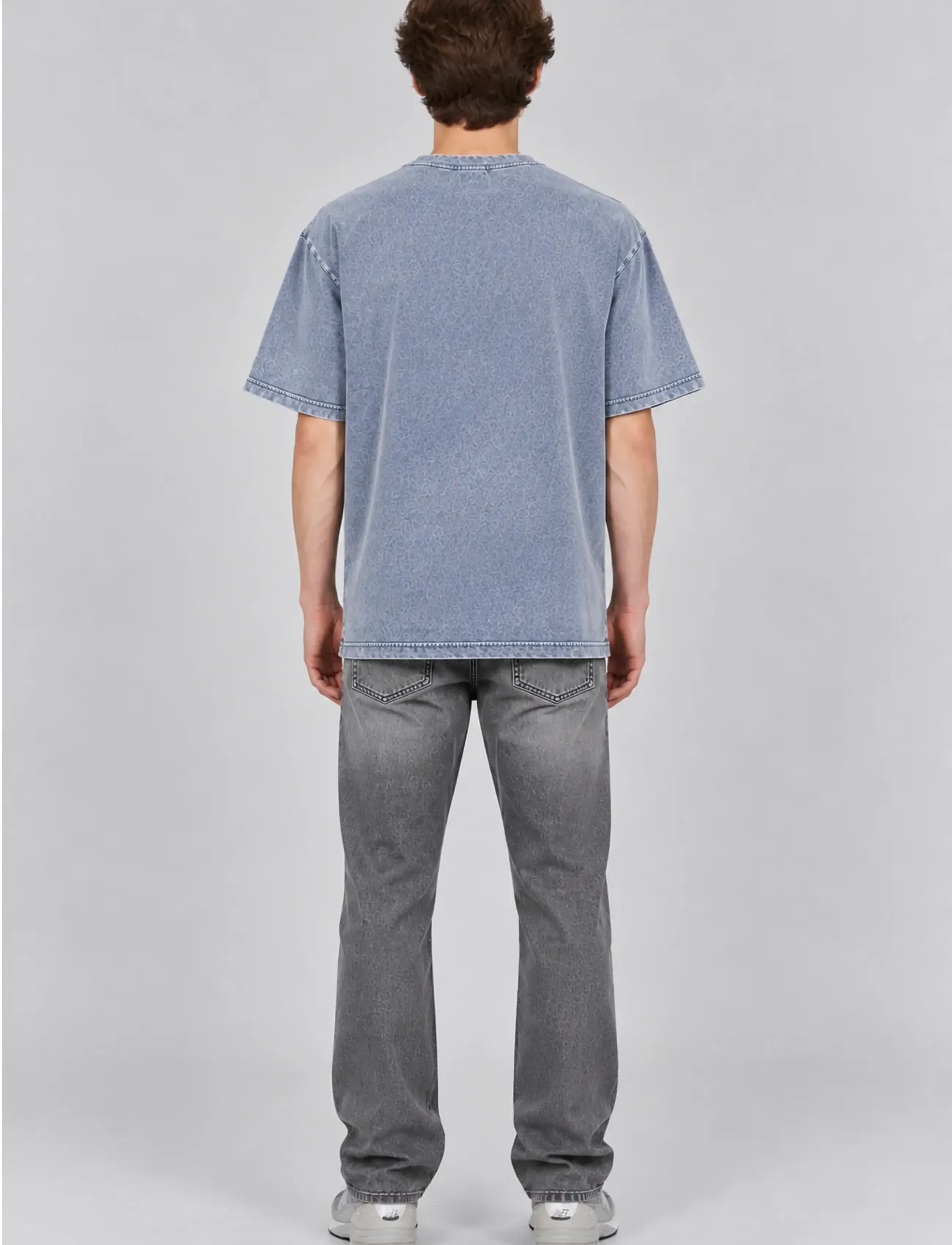 A QUESTION OF - Ozzy Tee Acid Wash - efterårstøj - dusty blue - 4