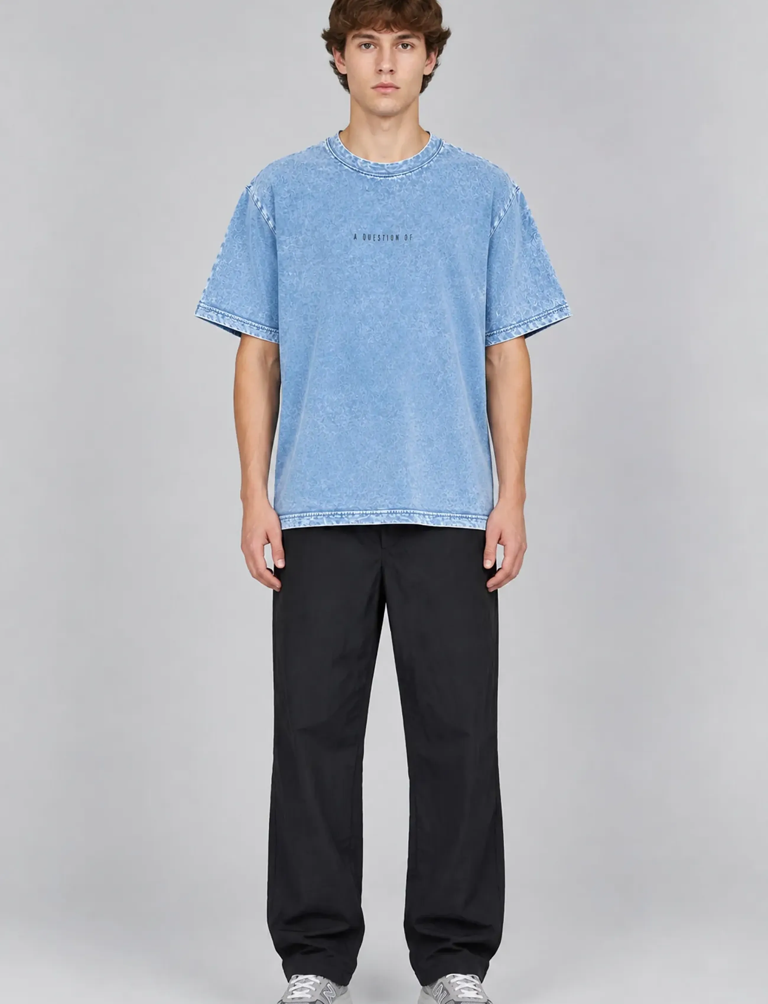 A QUESTION OF - Ozzy Tee Acid Wash - sügisesed riided - light blue - 0