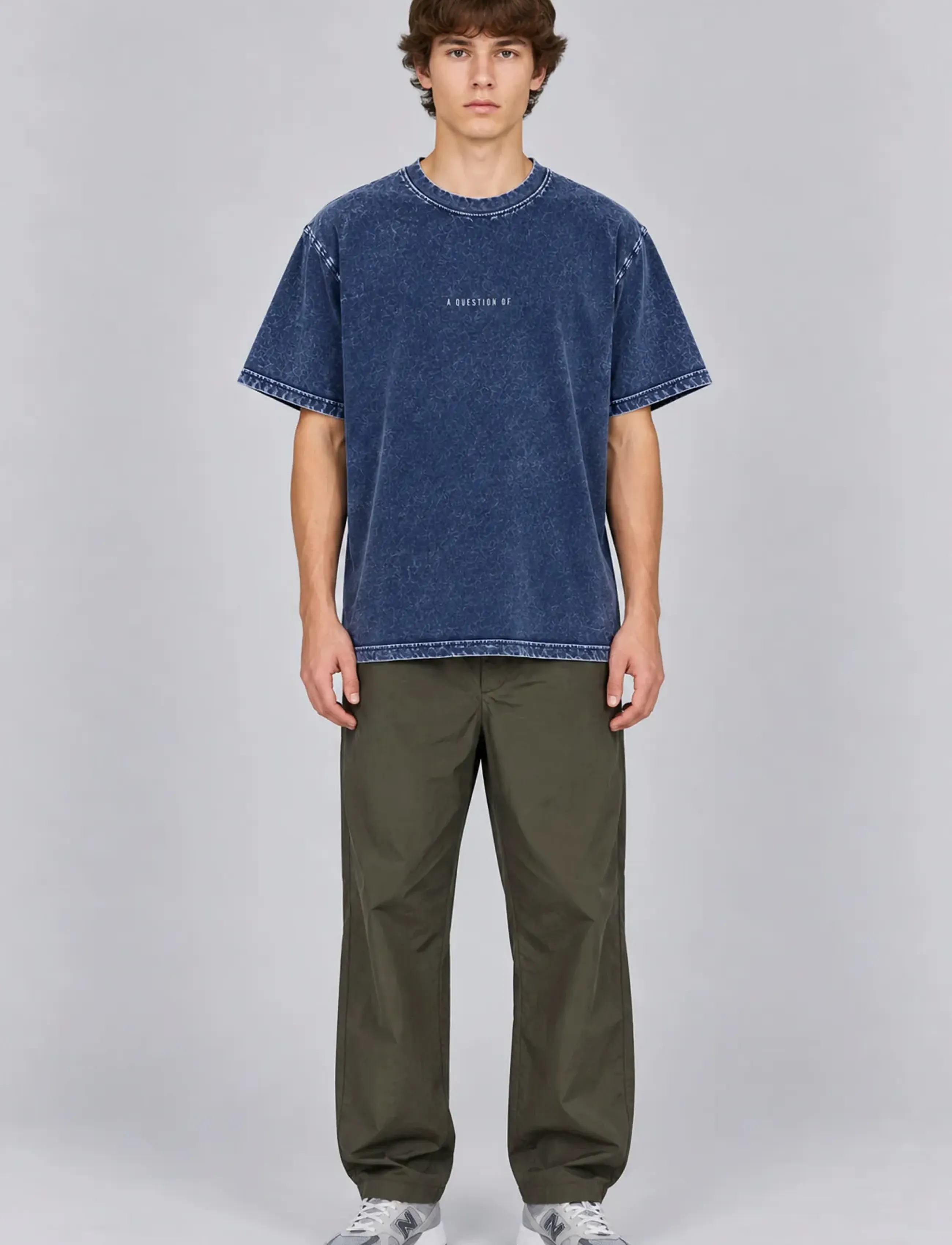 A QUESTION OF - Ozzy Tee Acid Wash - t-shirts - navy - 0