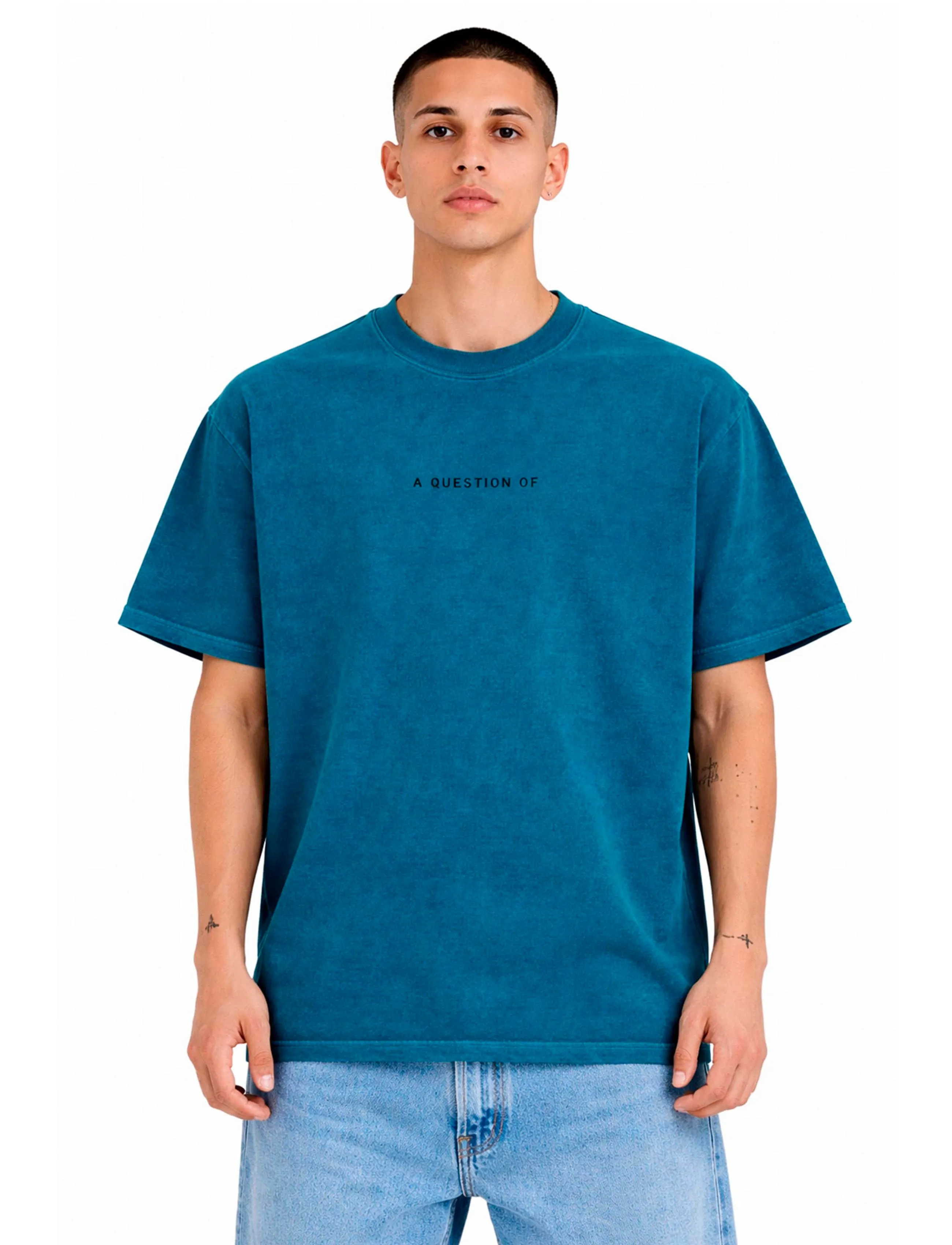A QUESTION OF - Ozzy Tee Acid Wash - laveste priser - navy - 0