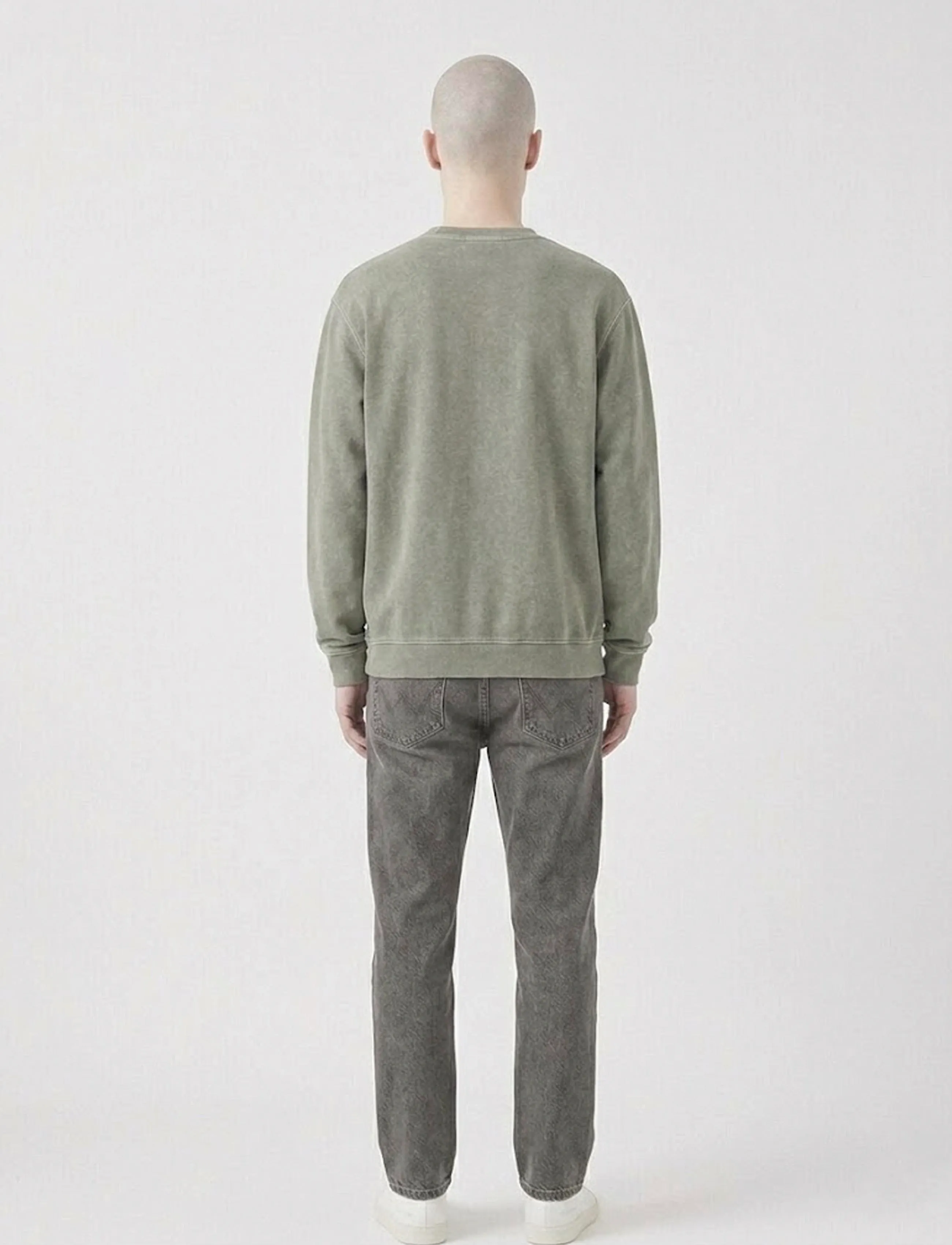 A QUESTION OF - Ollie Crewneck Acid Wash - sweatshirts - dusty green - 4