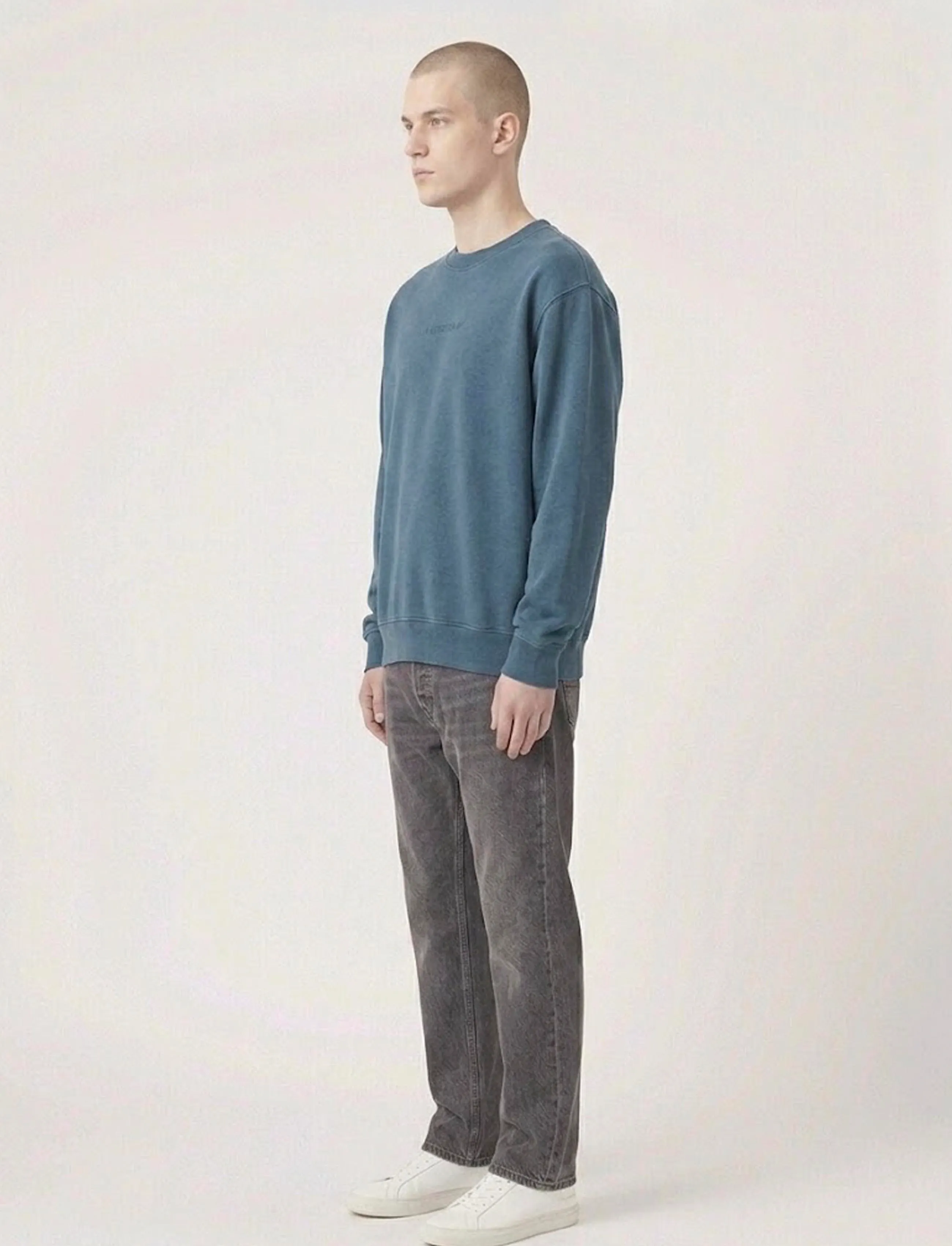 A QUESTION OF - Ollie Crewneck Acid Wash - sweatshirts - indigo - 3