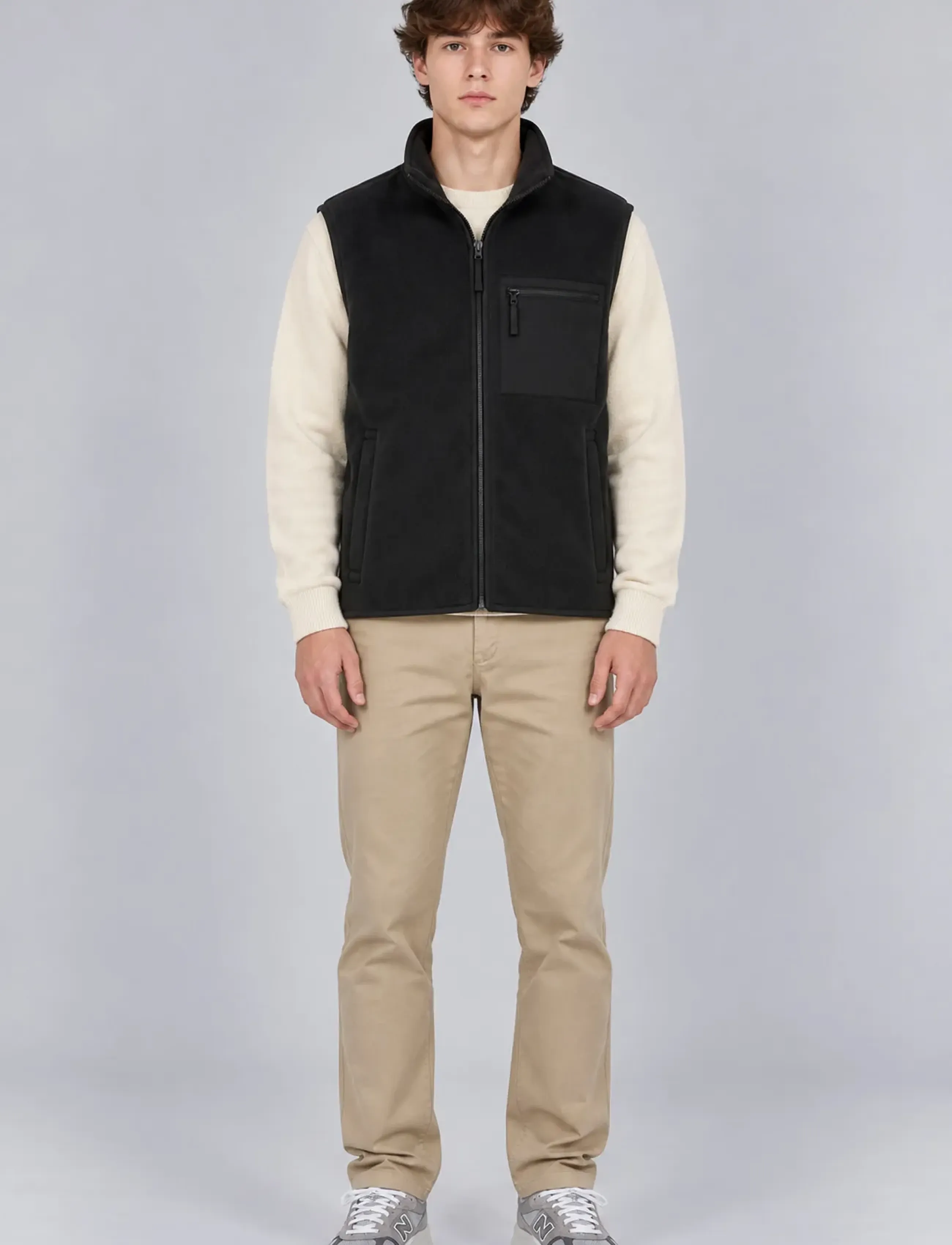 A QUESTION OF - David Micro Fleece Vest - autumn clothing - black - 0