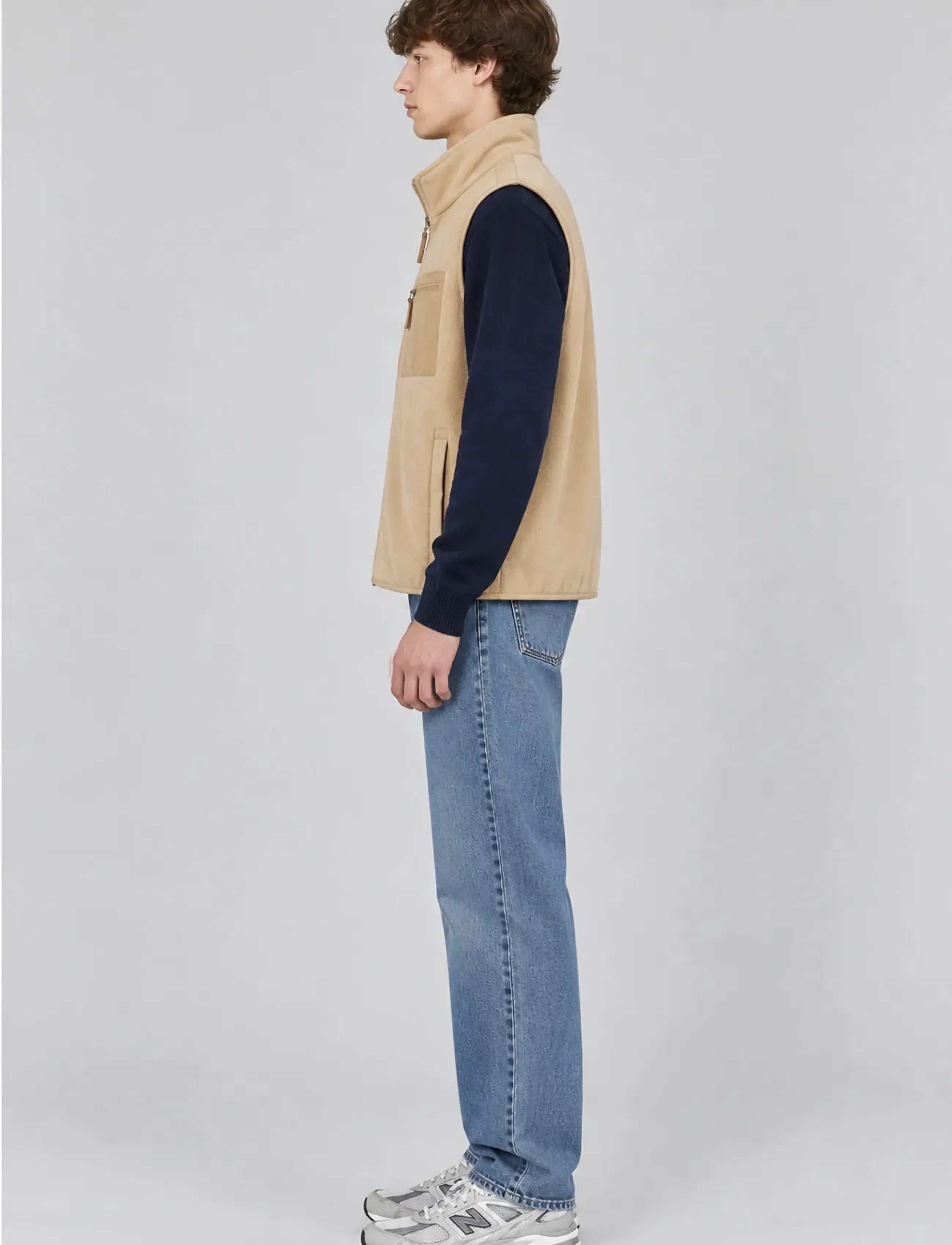 A QUESTION OF - David Micro Fleece Vest - autumn clothing - sand - 3