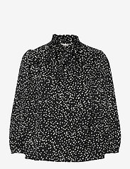 A-View - Jill blouse - langärmlige blusen - black with white dots - 0