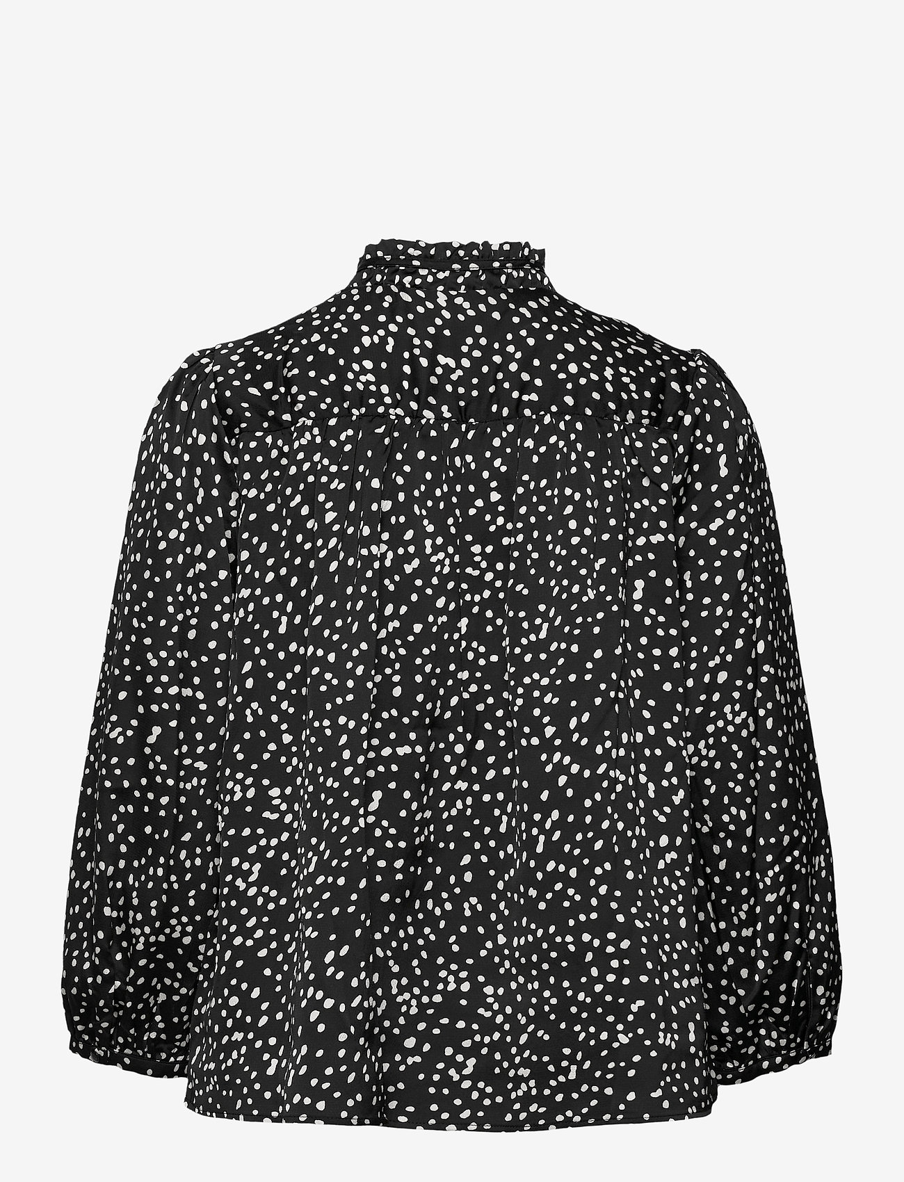A-View - Jill blouse - langärmlige blusen - black with white dots - 1