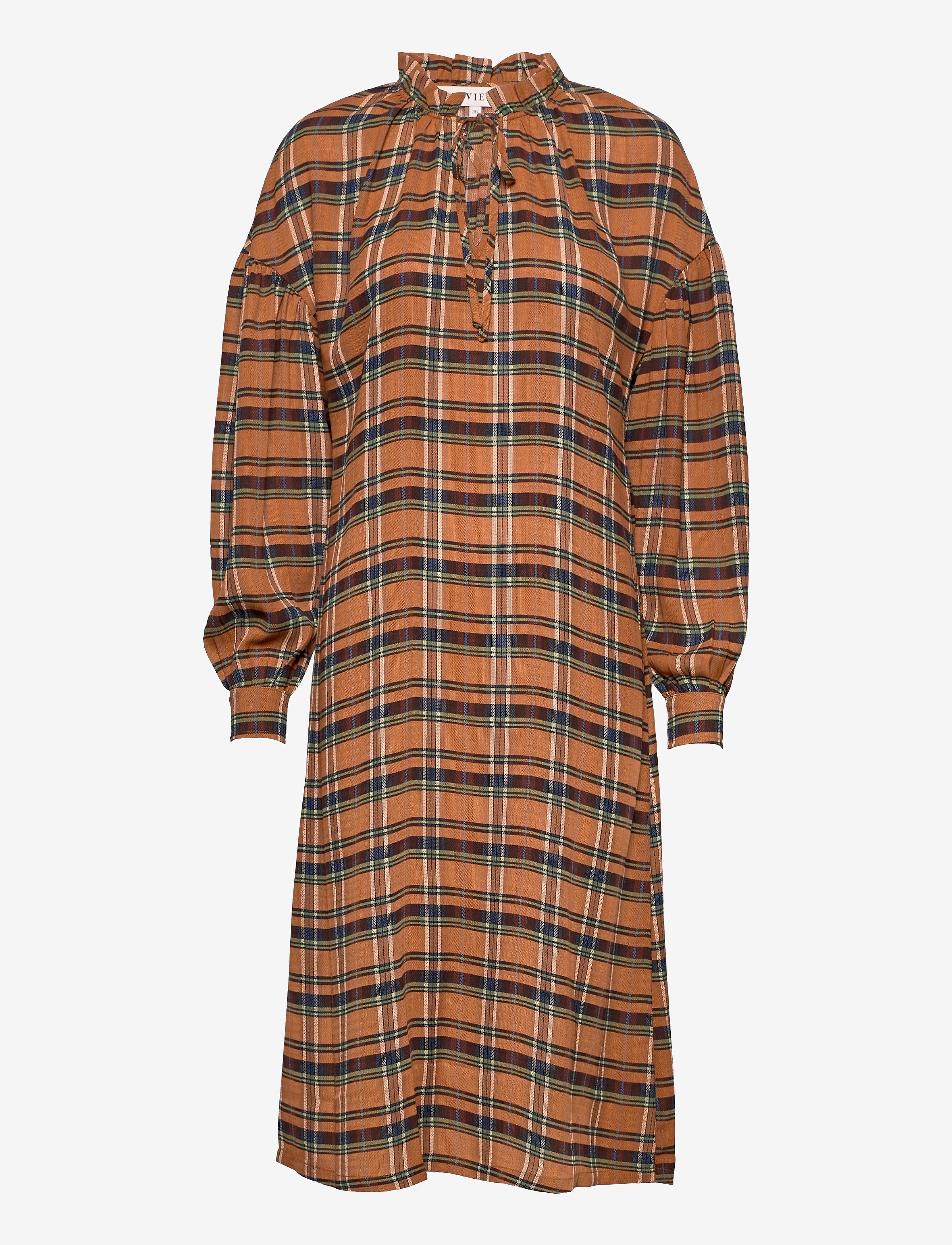 A-View Kristina LS dress - Klänningar - BROWN / brown
