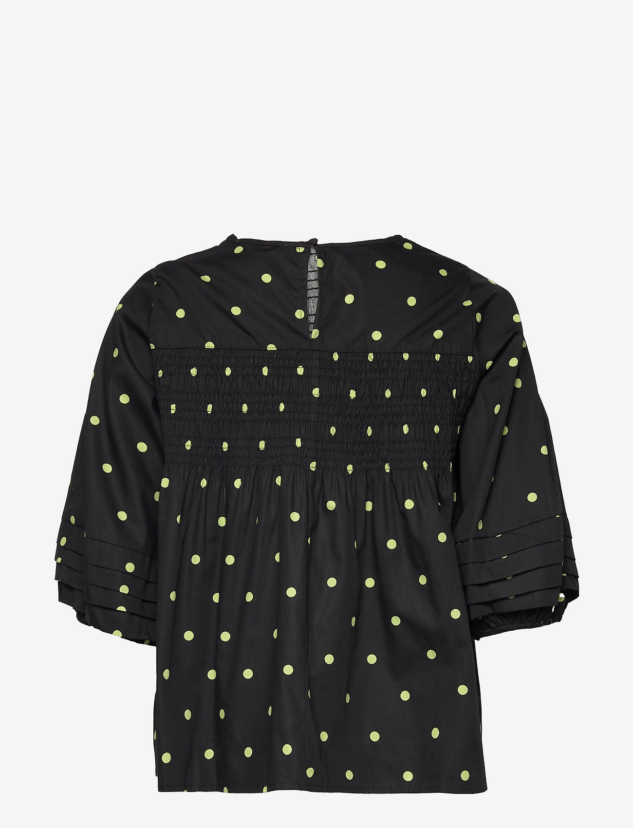 A-View - Sisse blouse - kurzämlige blusen - black with green dots - 1