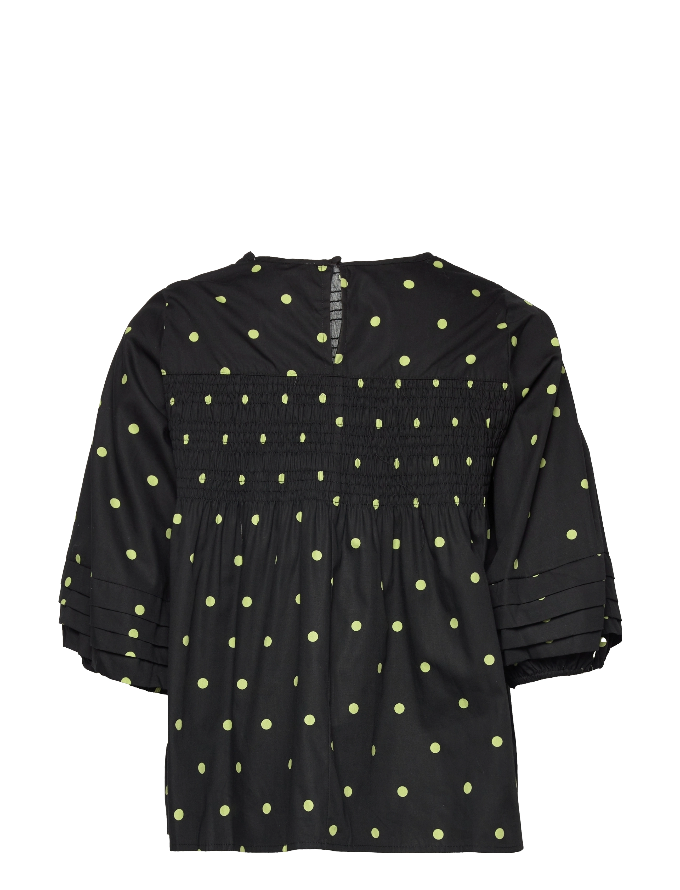 A-View - Sisse blouse - lühikeste varrukatega pluusid - black with green dots - 1