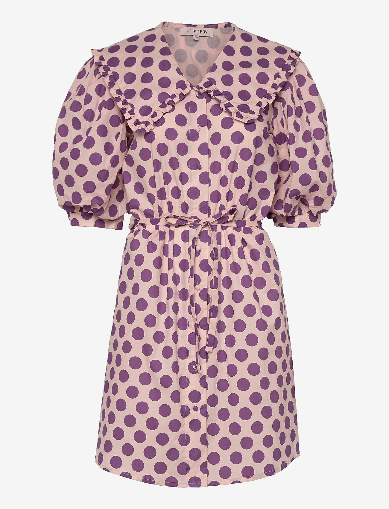 A-View - Sabine dress - kurze kleider - bubblegum with purple dot - 0