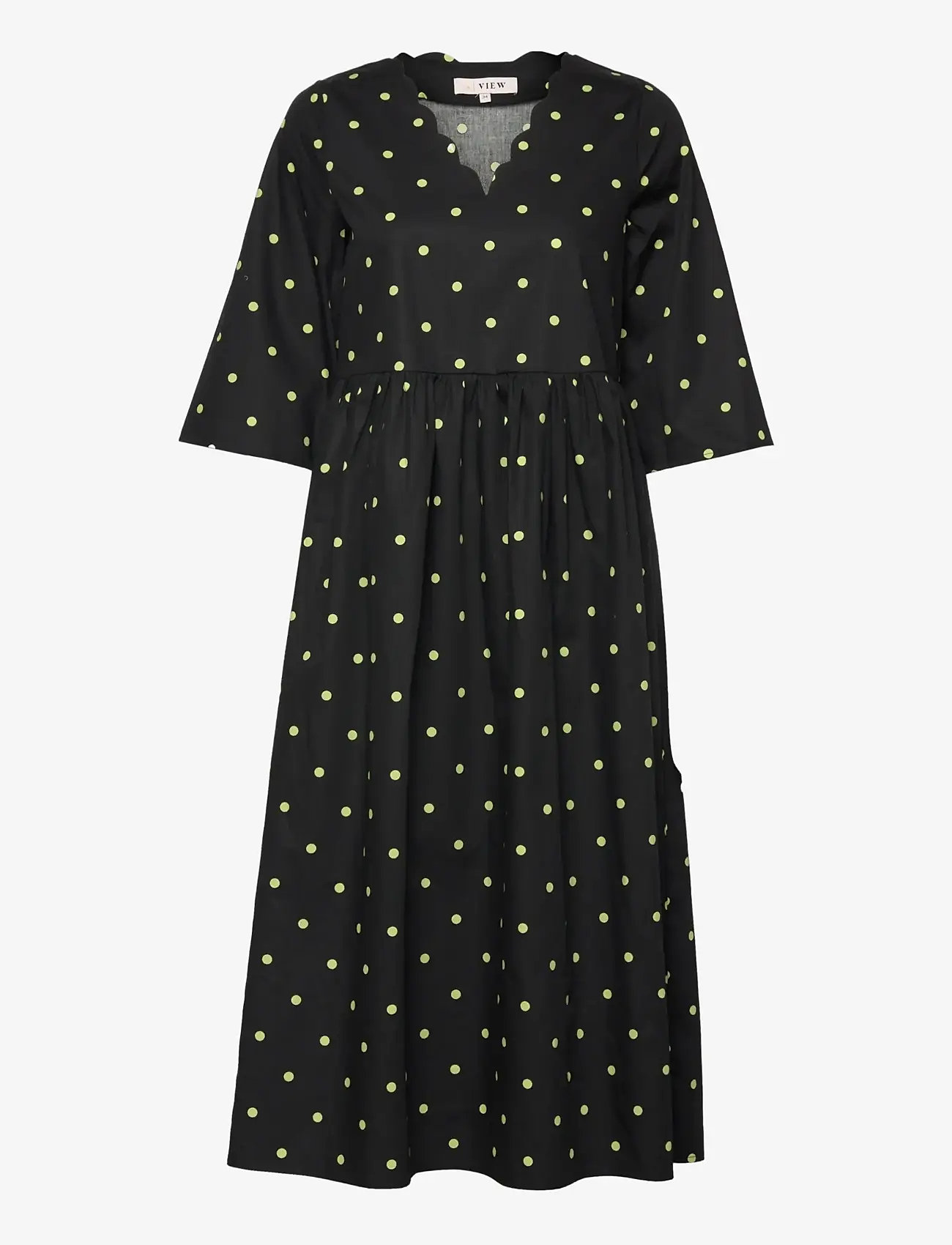 A-View - Sassi midi dress - black with green dots - 0