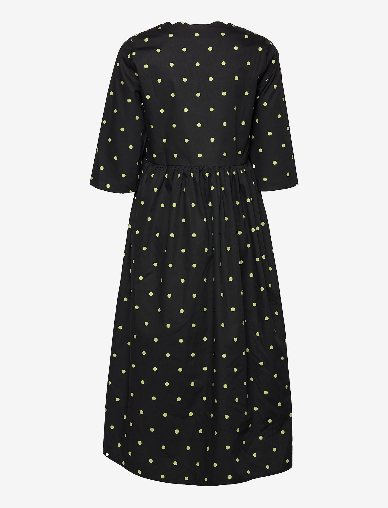 A-View - Sassi midi dress - midikleider - black with green dots - 1