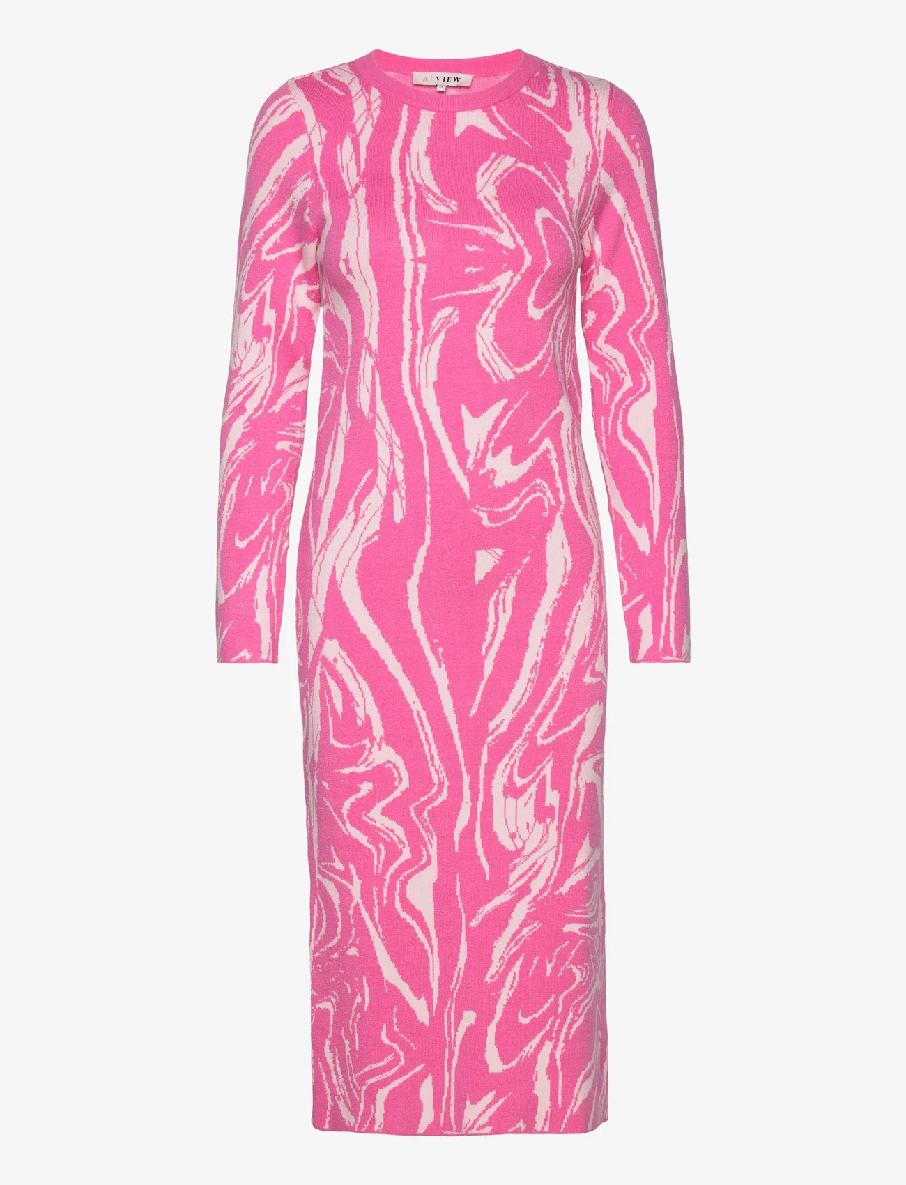 A-View - Kira swirly dress - t-skjortekjoler - pink - 0