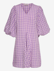 A-View - Siline check dress - kurze kleider - purple - 0