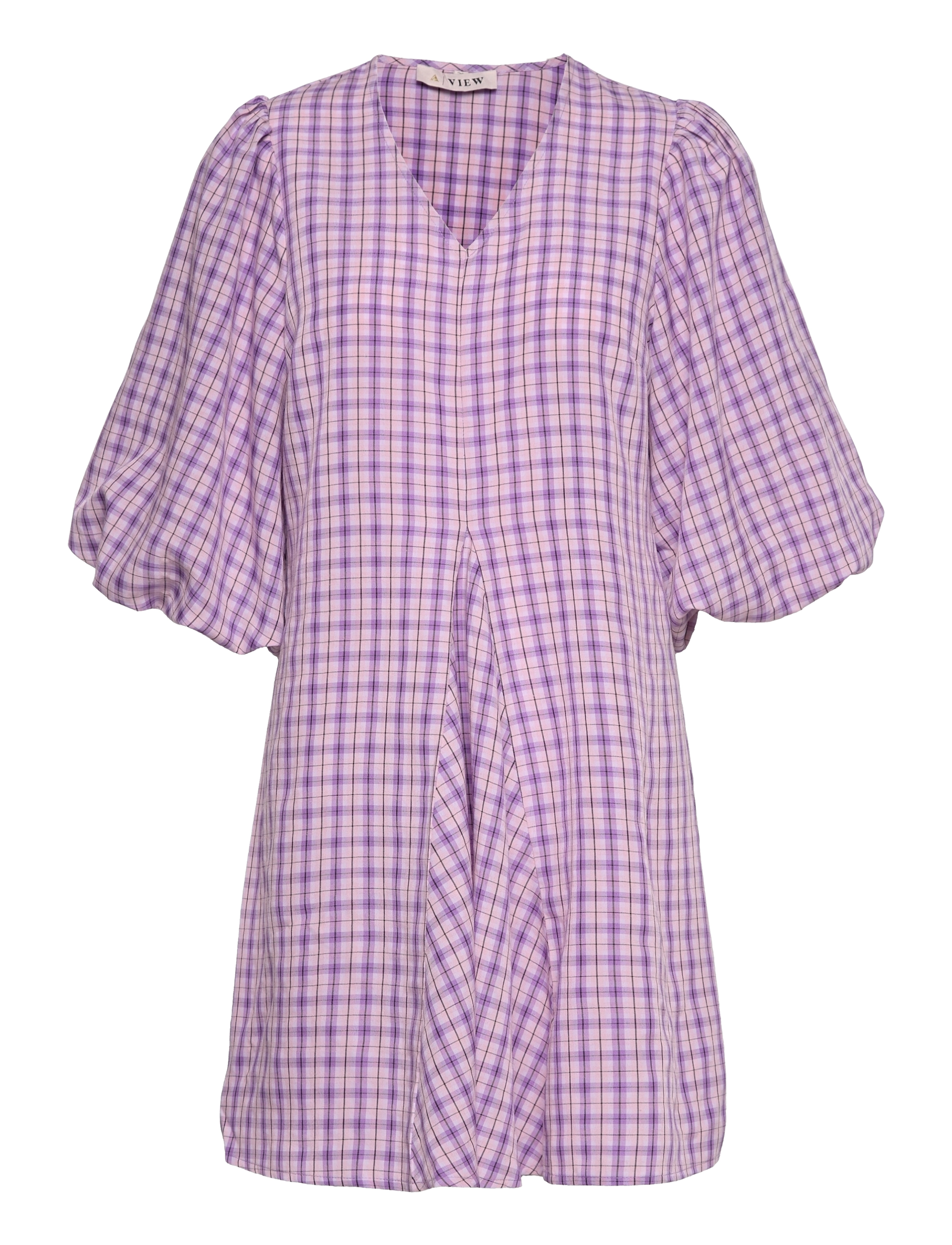 A-View Siline check dress - Kjoler - PURPLE / purple