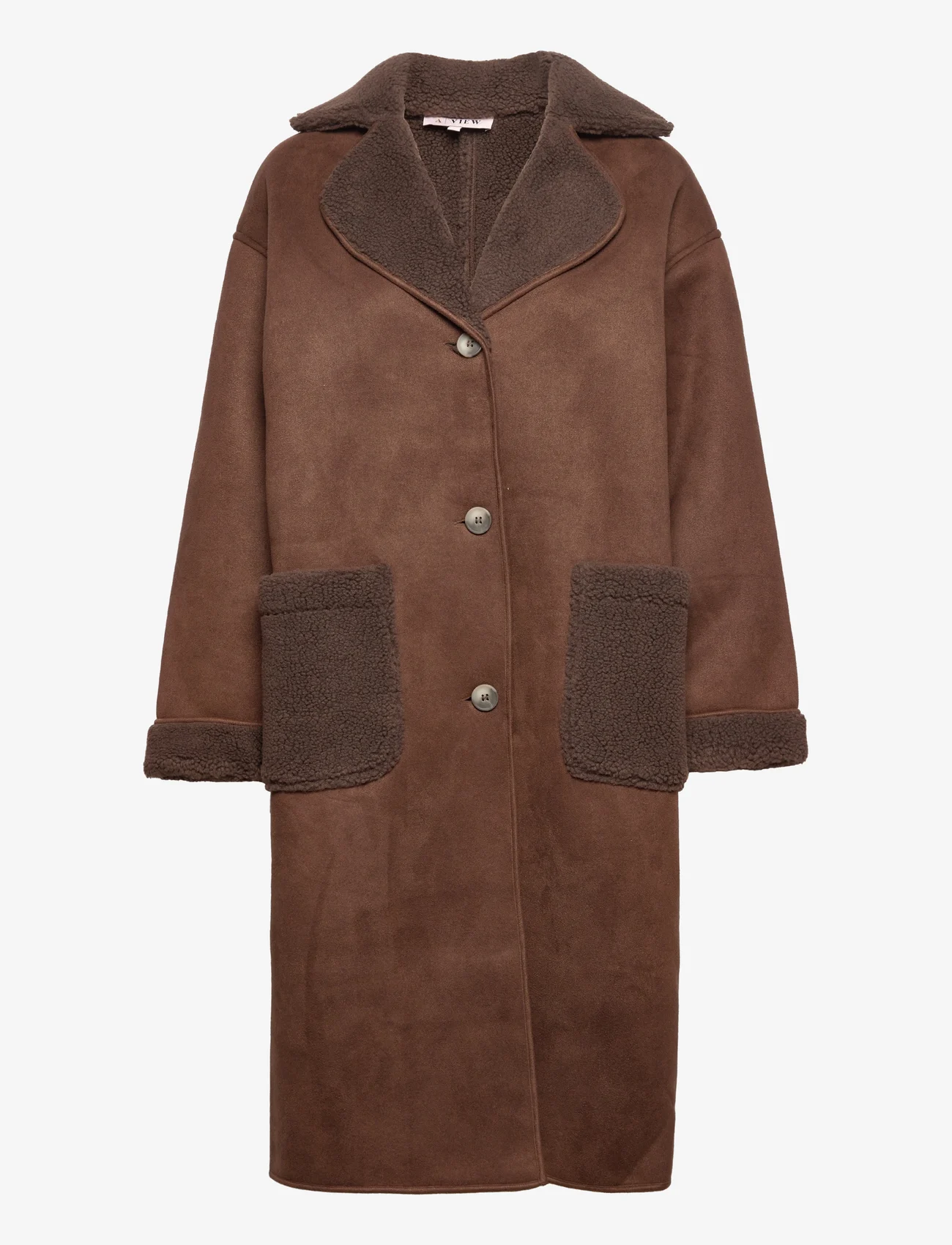 A-View - Uria coat - kunstpelz - brown - 0