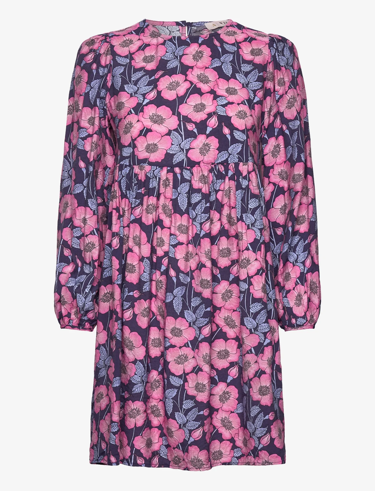 A-View - Dahlia dress - t-skjortekjoler - blue/pink - 0