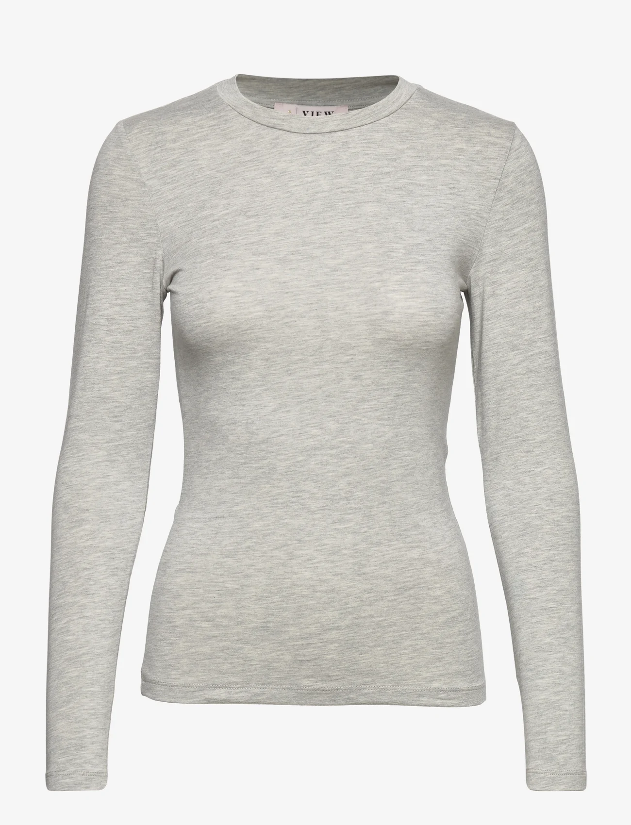 A-View - Stabil top l/s - long-sleeved tops - light grey melange - 0