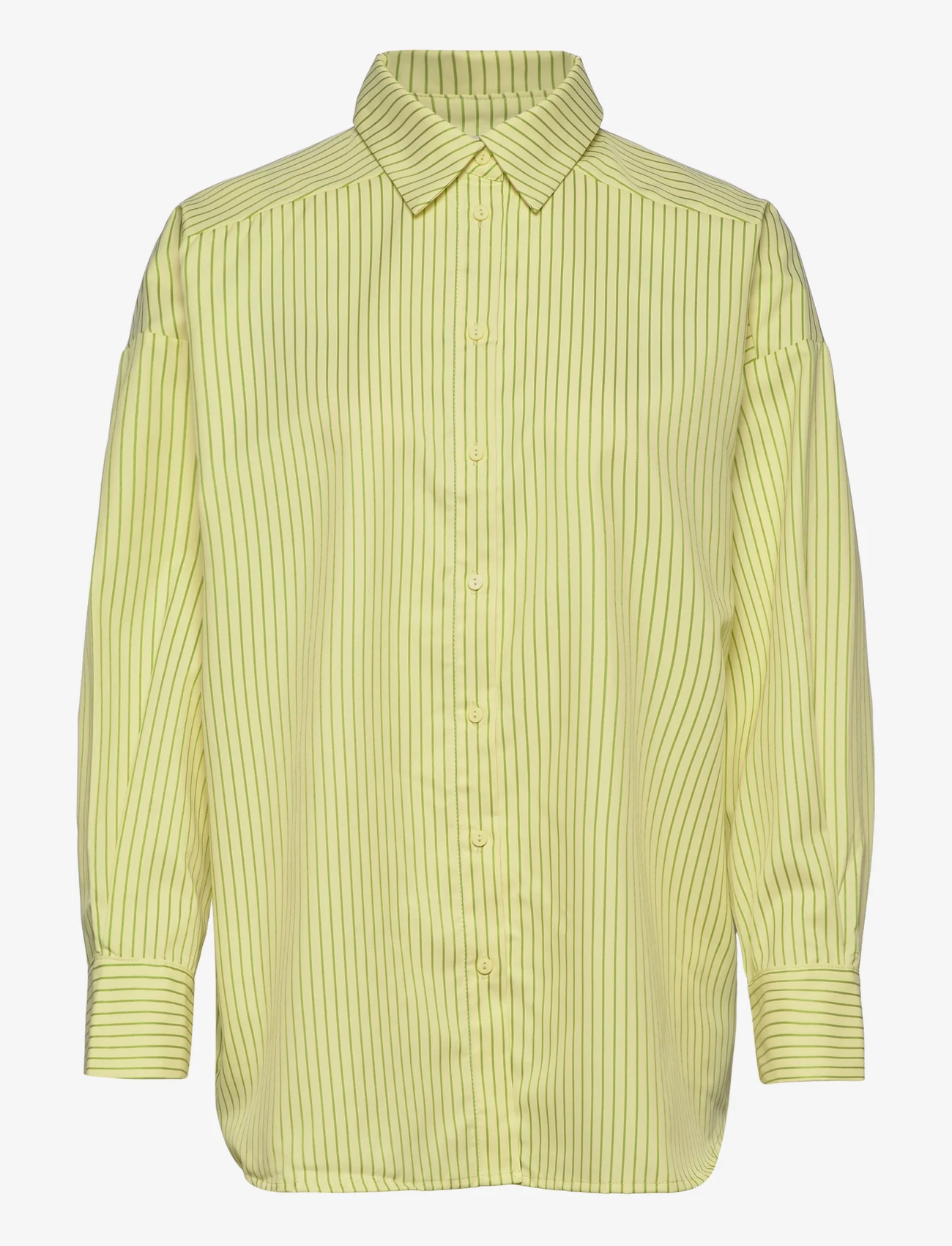 A-View - Sonja stripe shirt - marškiniai ilgomis rankovėmis - lime - 0