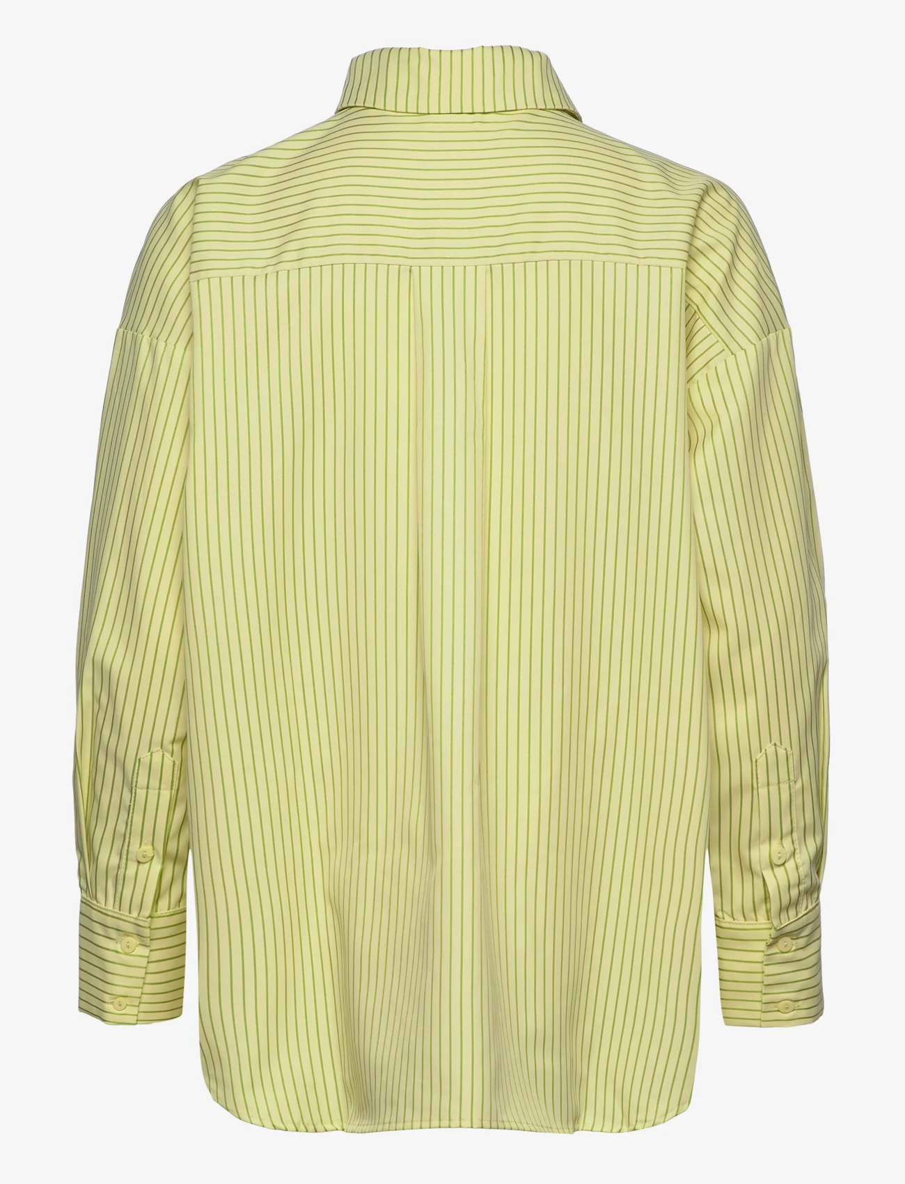 A-View - Sonja stripe shirt - marškiniai ilgomis rankovėmis - lime - 1