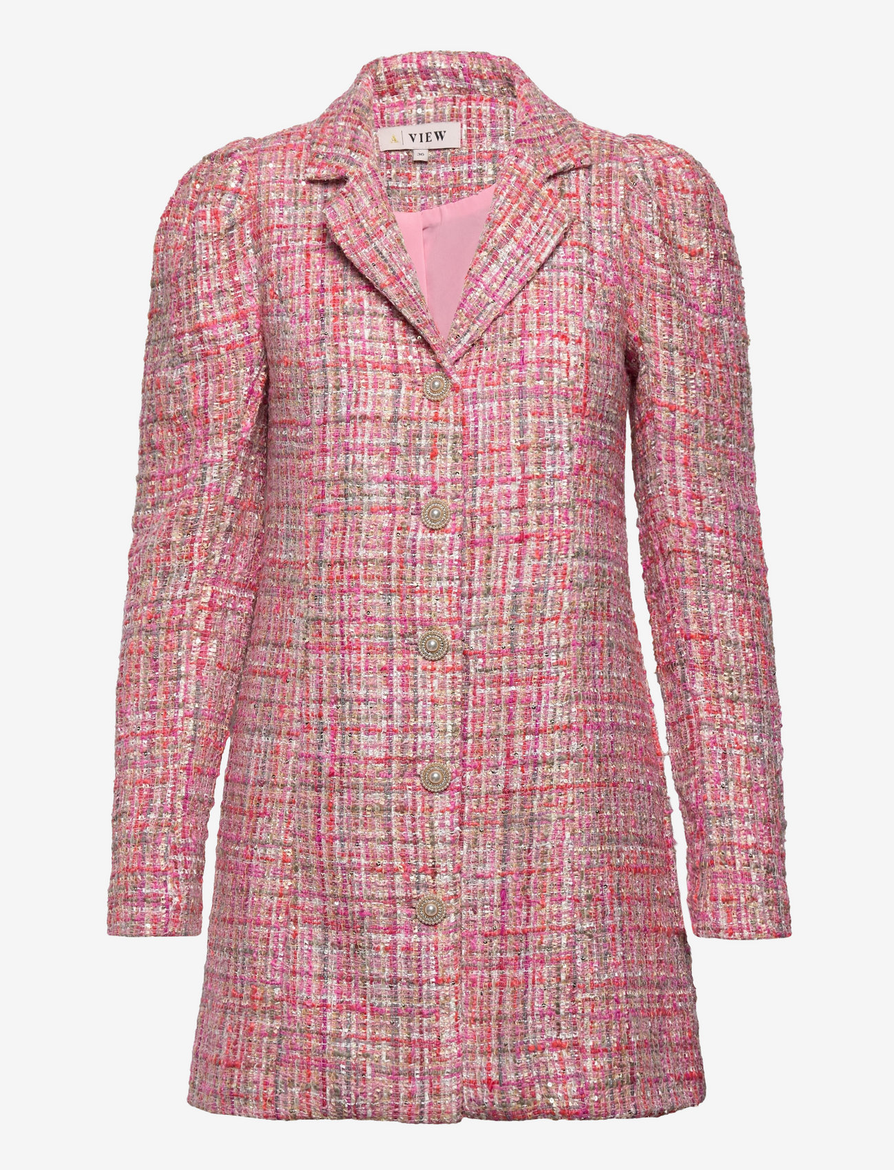 A-View - Carly bouchle blazer - enkeltradede blazere - pink - 0