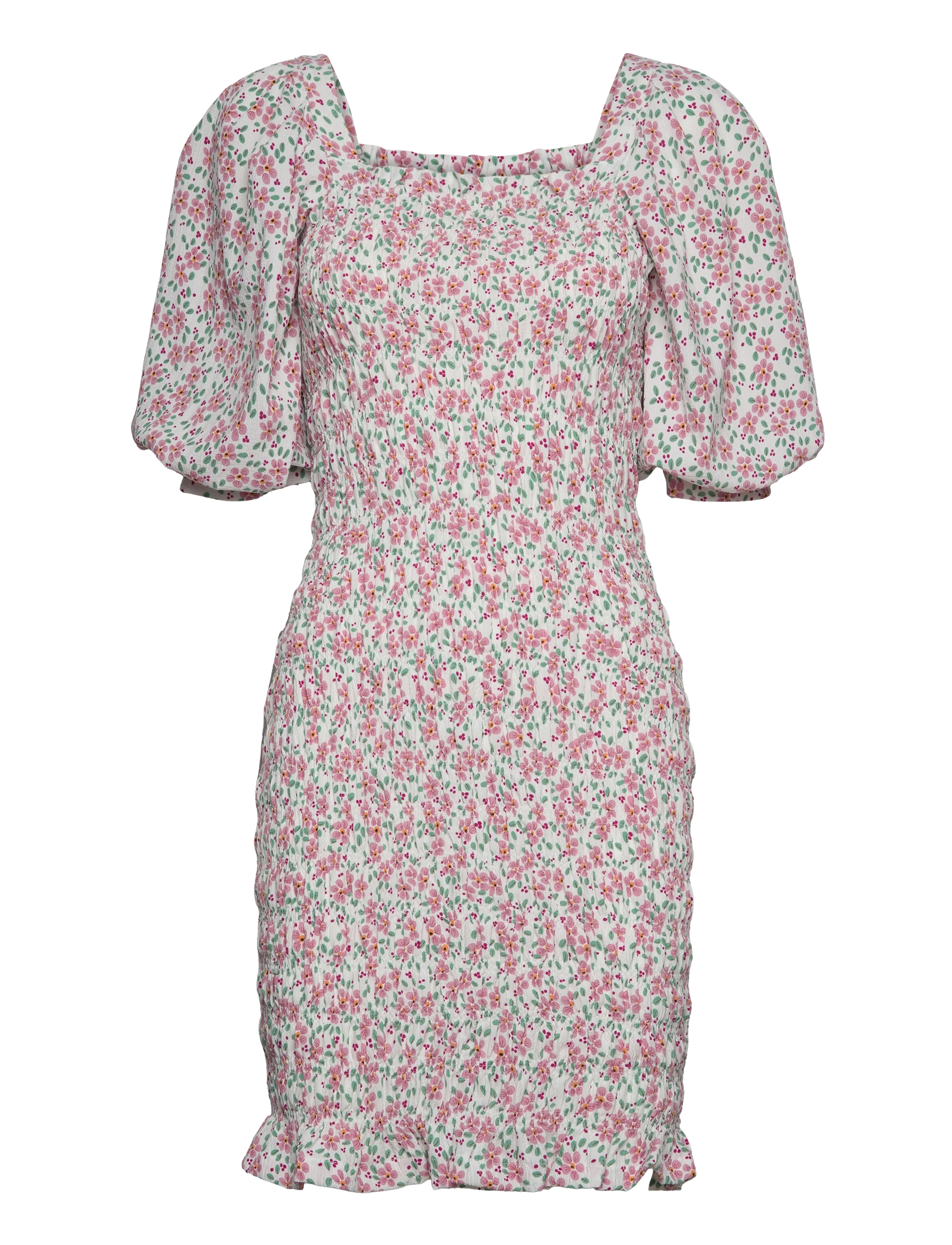 WHITE WITH ROSE FLOWERS