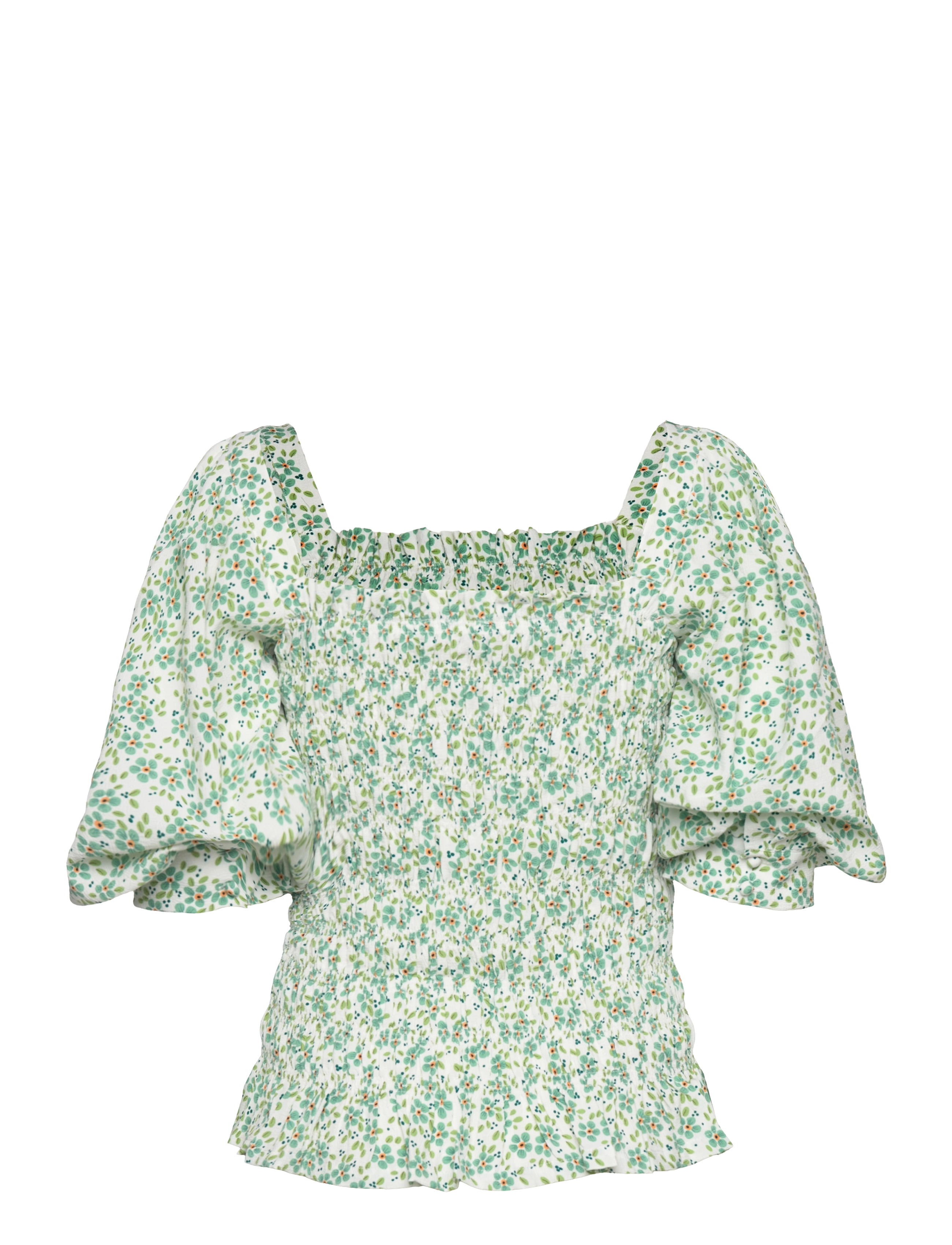 A-View - Rikka top - white with green flowers - 1