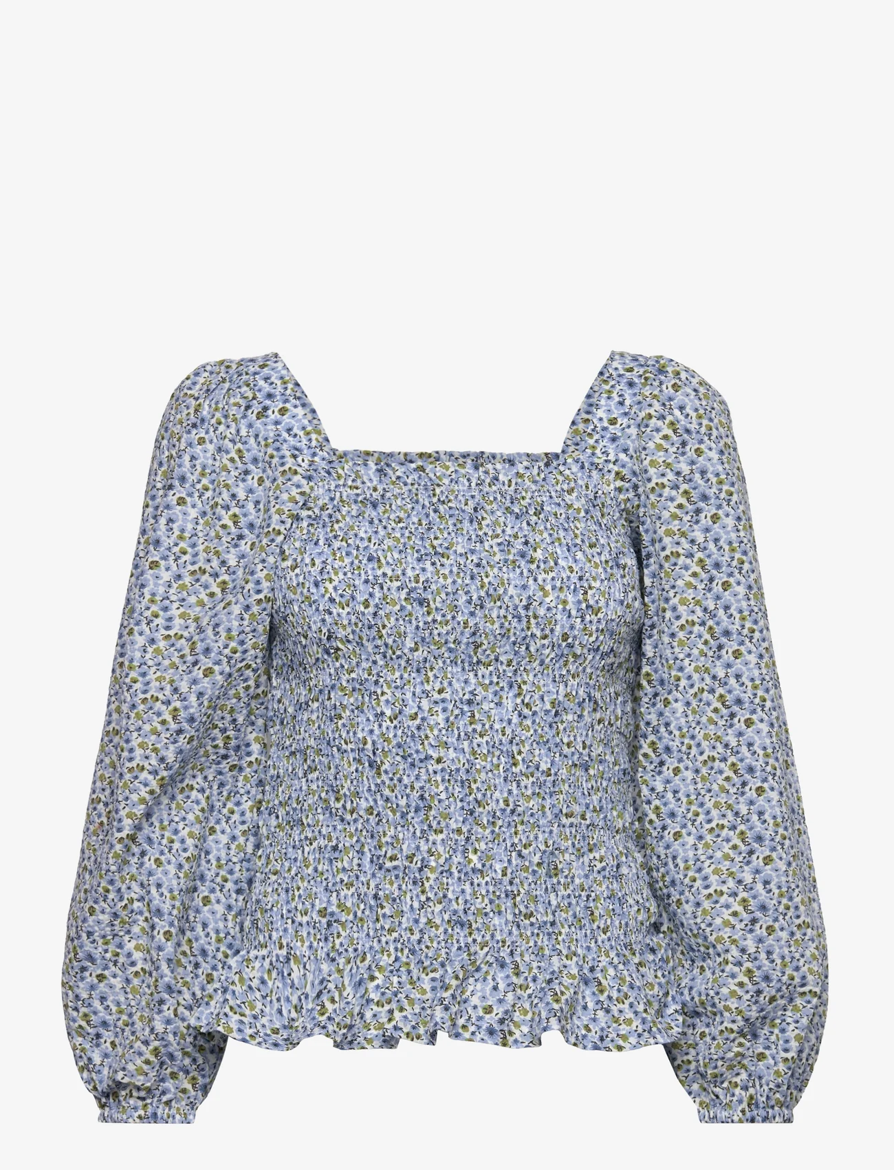 A-View - Rikka ls blouse - long-sleeved blouses - light blue flower - 0
