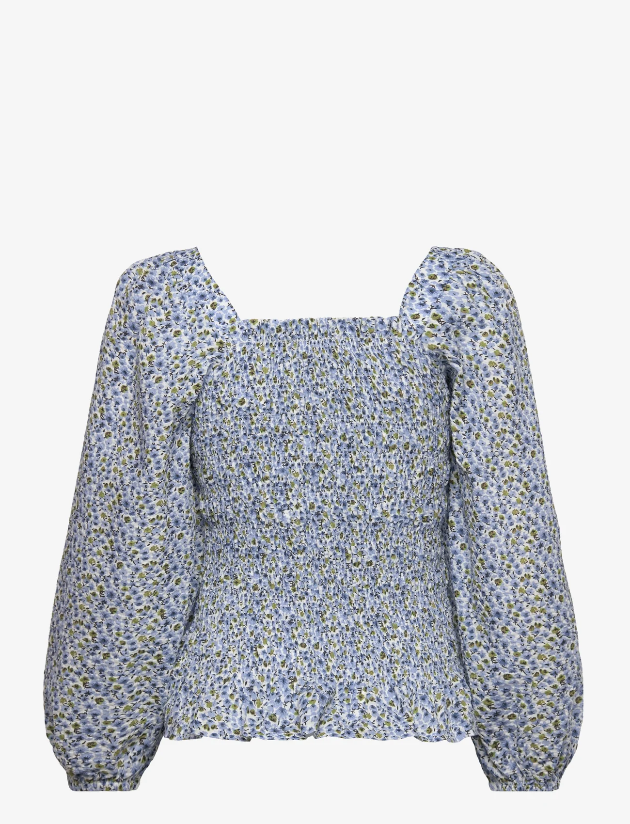 A-View - Rikka ls blouse - blouses met lange mouwen - light blue flower - 1