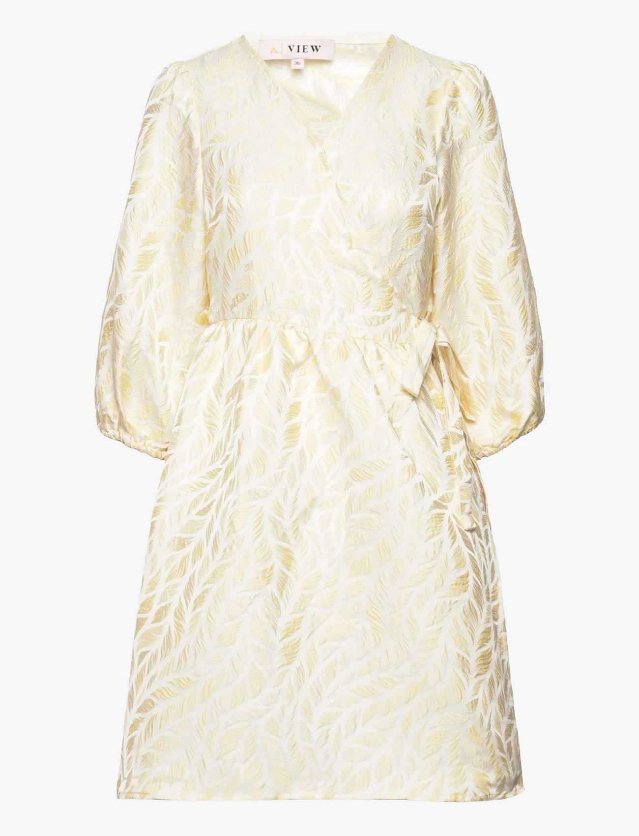 A-View - Jenny dress - vakarėlių drabužiai išparduotuvių kainomis - white with yellow - 0