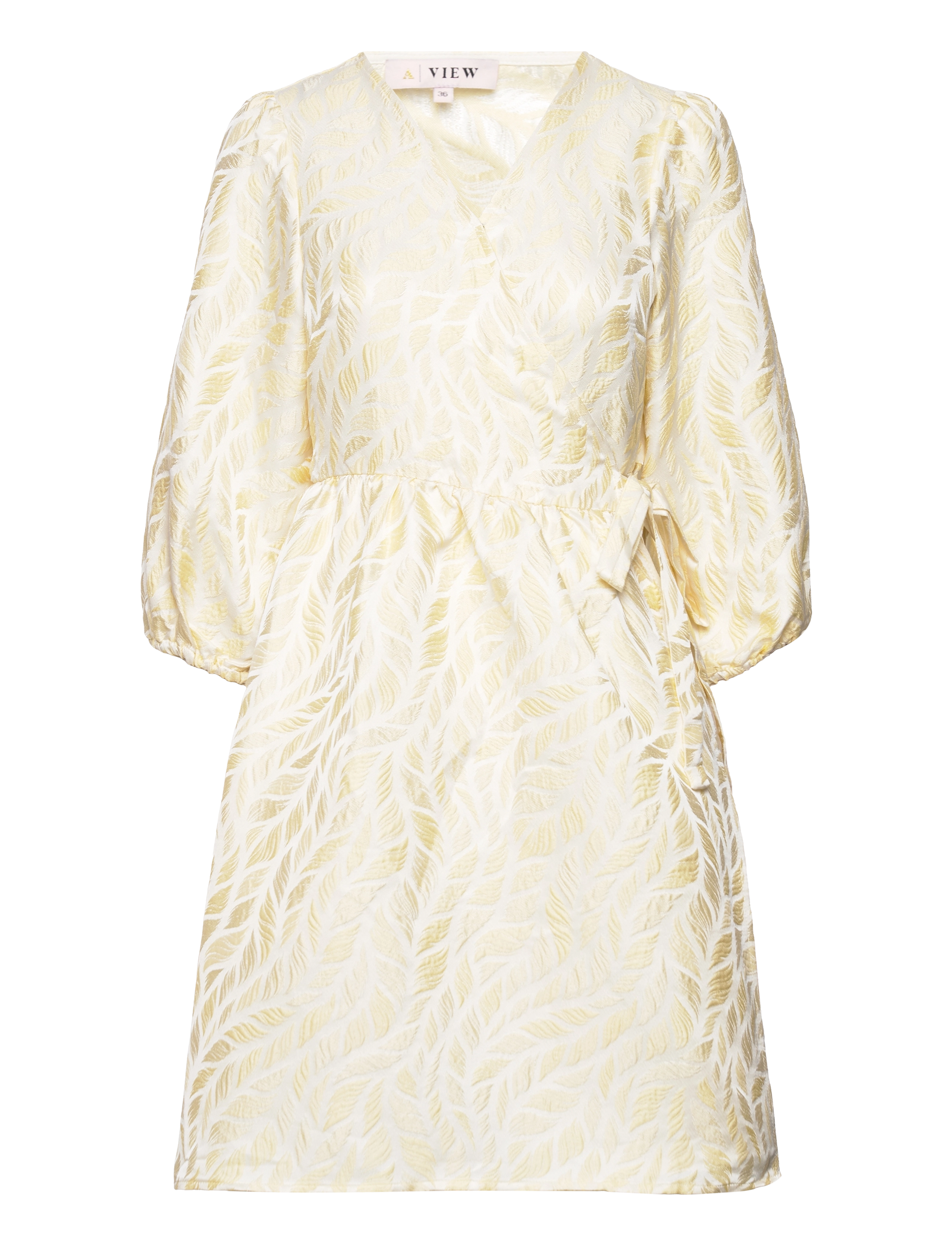 A-View Jenny dress - Omlottklänning - WHITE WITH YELLOW / white